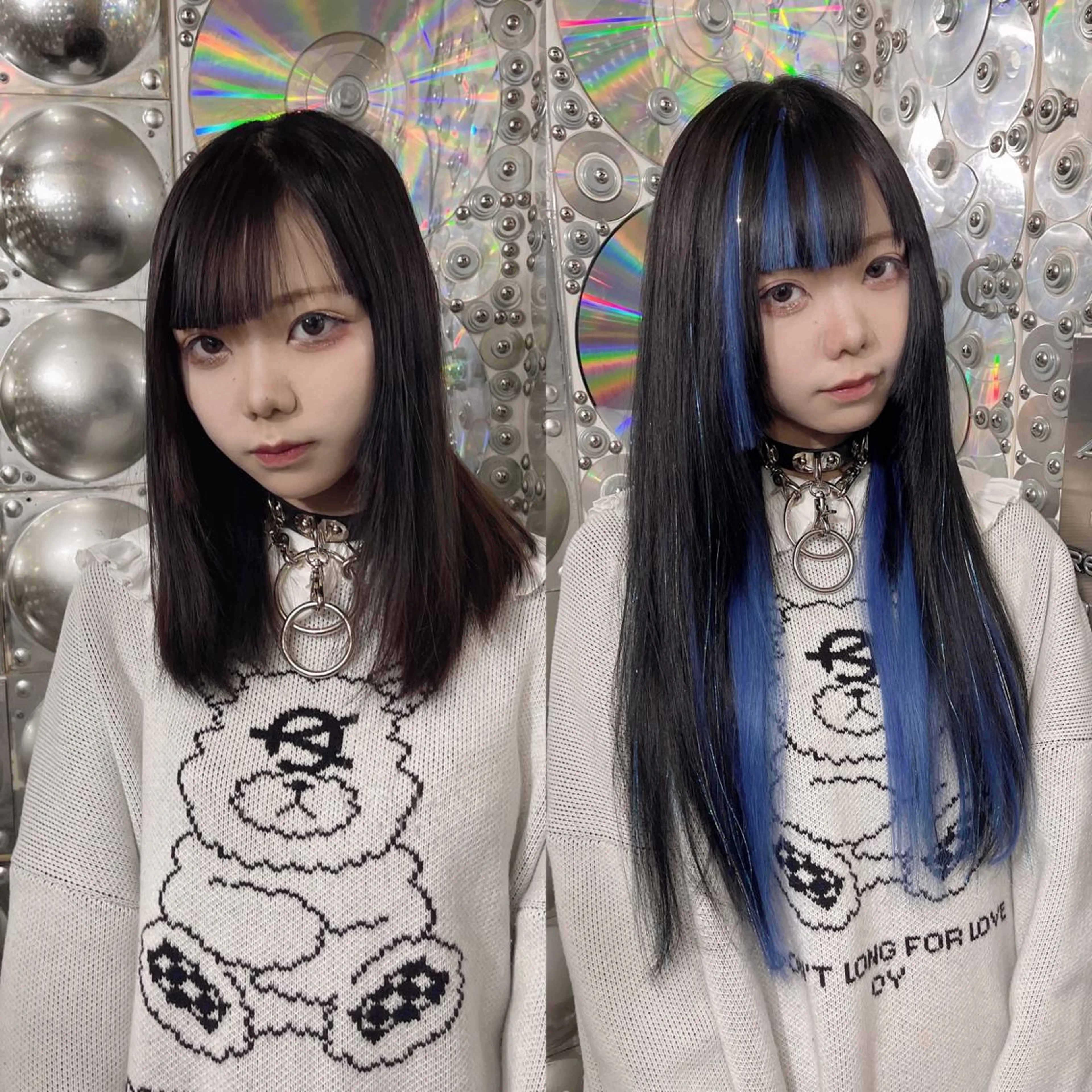 ロング カラー ヘアアレンジ ブルーカラー エクステ haco+所属・🌈派手髪エクステ ブレイズ🌈ひろとのヘアスタイル