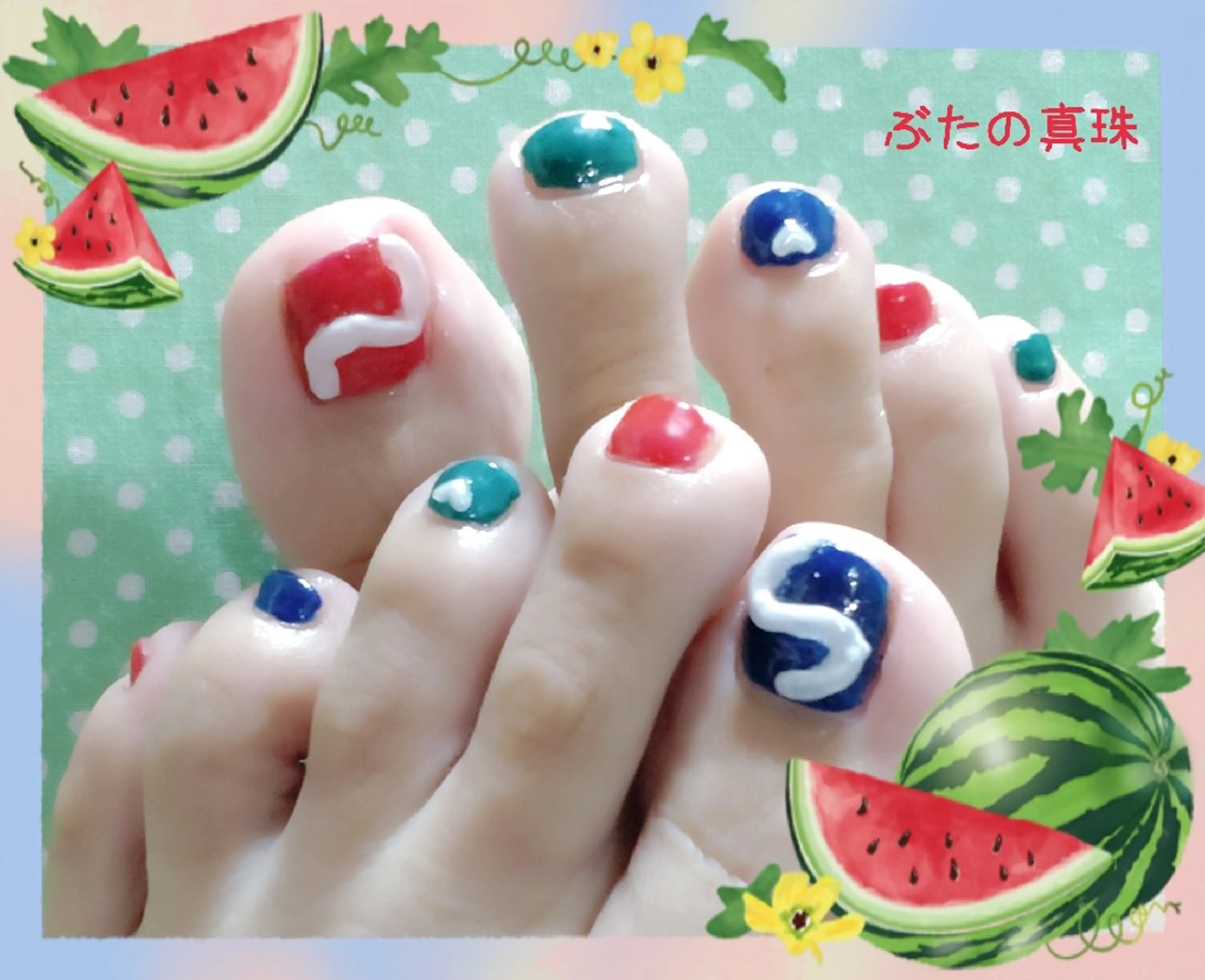 ネイル フットネイル フットネイル 林 珠里のネイルデザイン