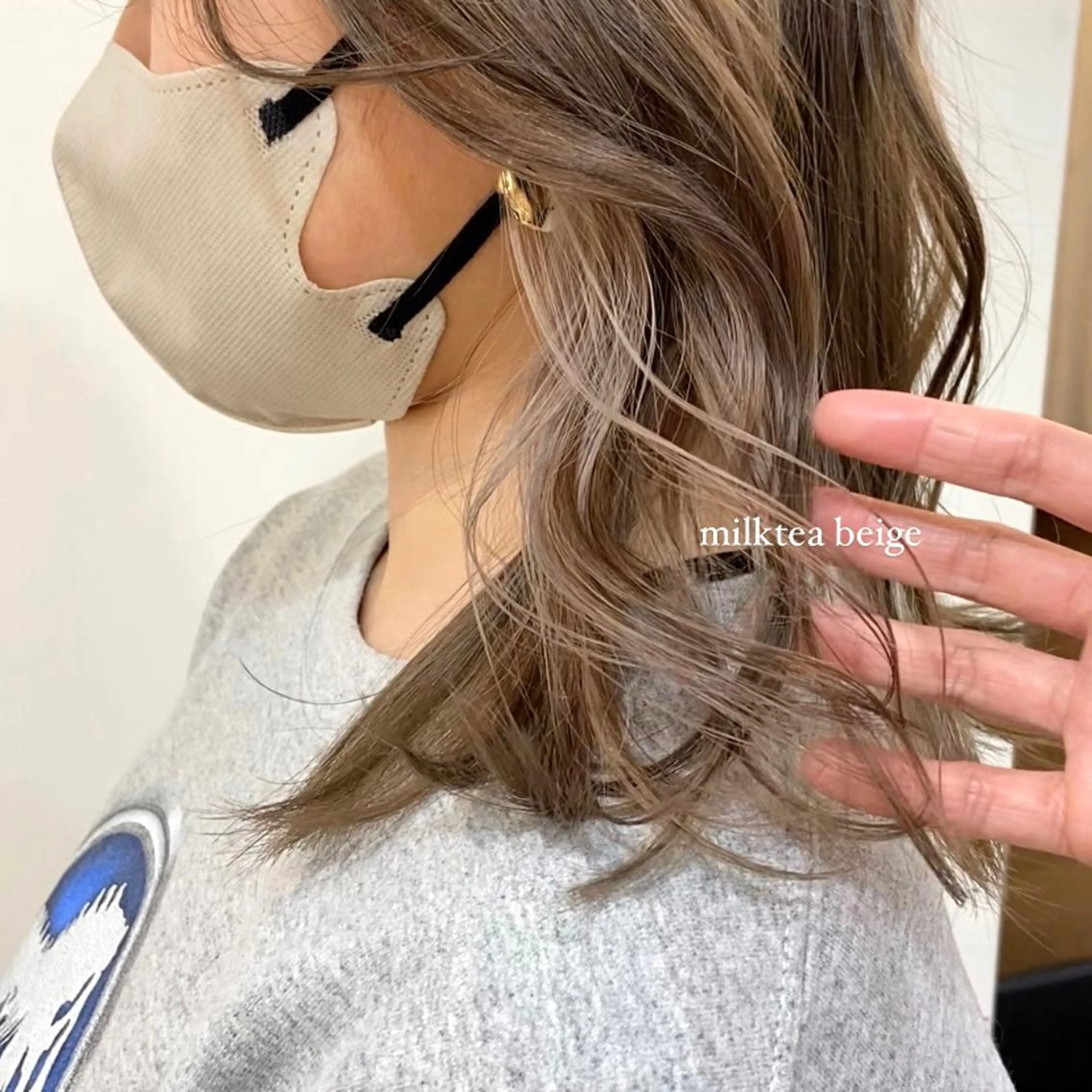 ミディアム カラー ベージュカラー ブリーチ ケアブリーチ 透明感カラー ダブルカラー mai 🥀 パーマモデル募集🌀のヘアスタイル