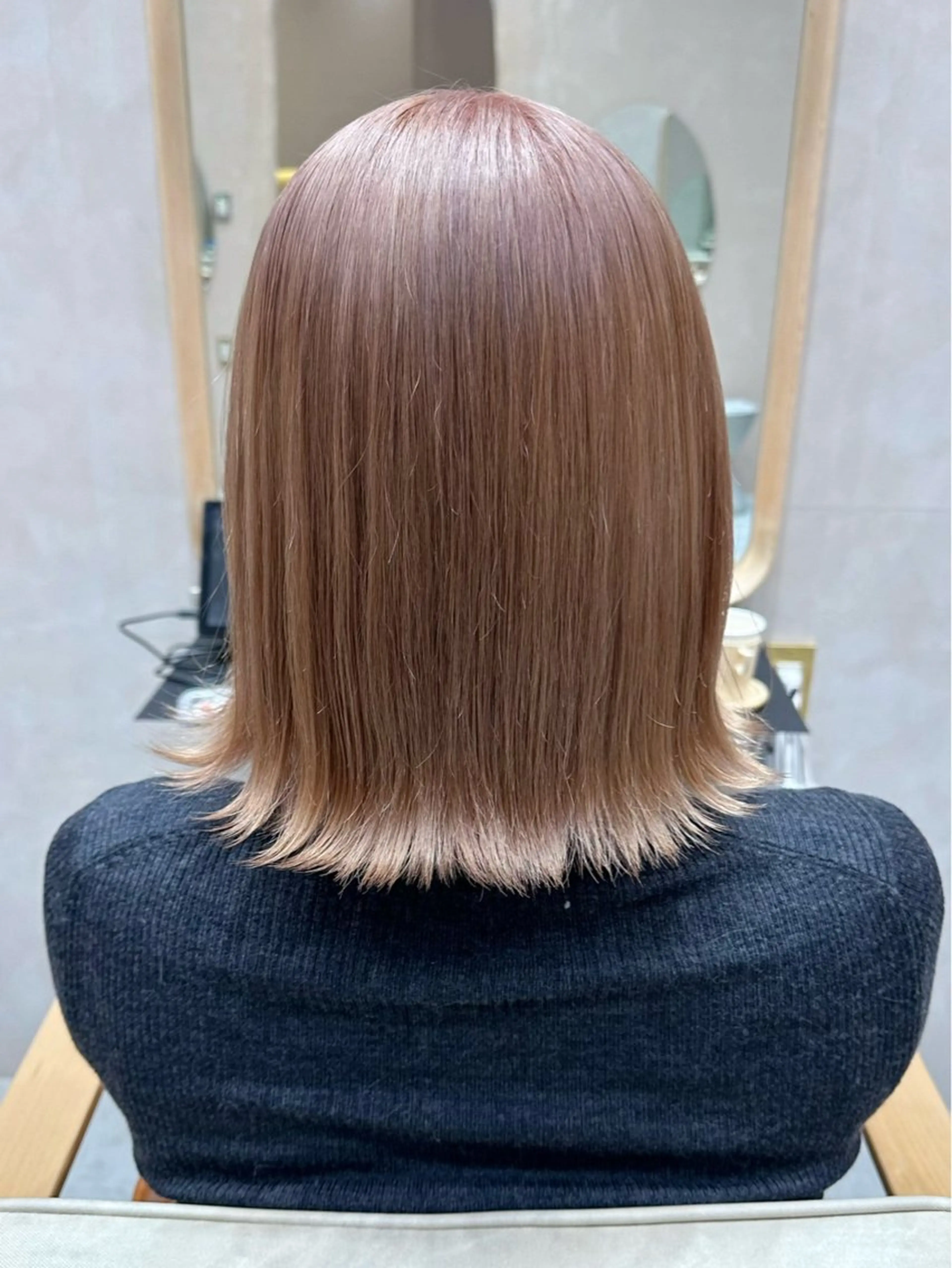 ミディアム カラー ベージュカラー ピンクカラー ピンクベージュ 💖🌷越後 遥🌷💖のヘアスタイル