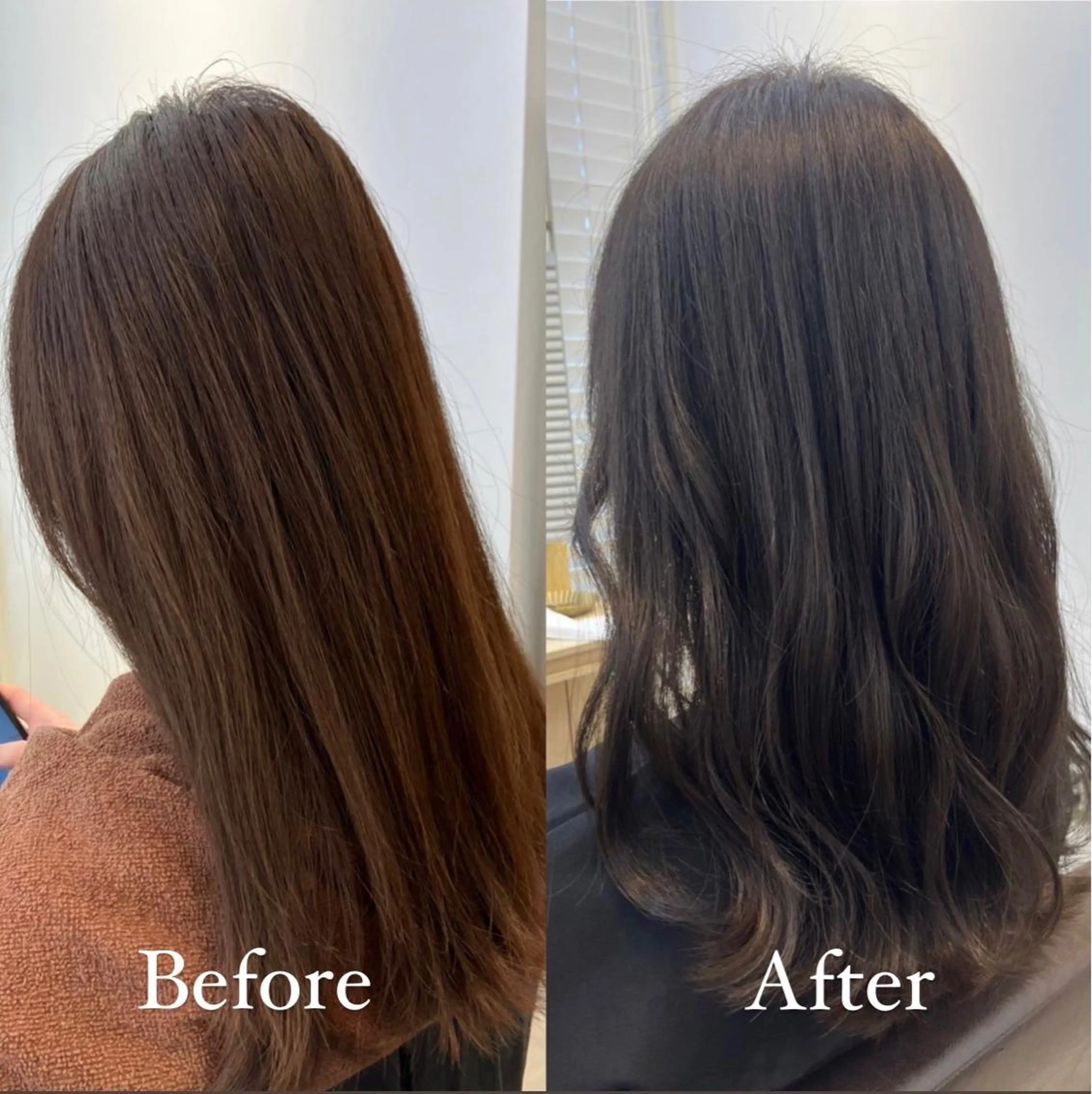 セミロング アッシュ カット ヘアカラー トリートメント 寺崎 琴音のヘアスタイル