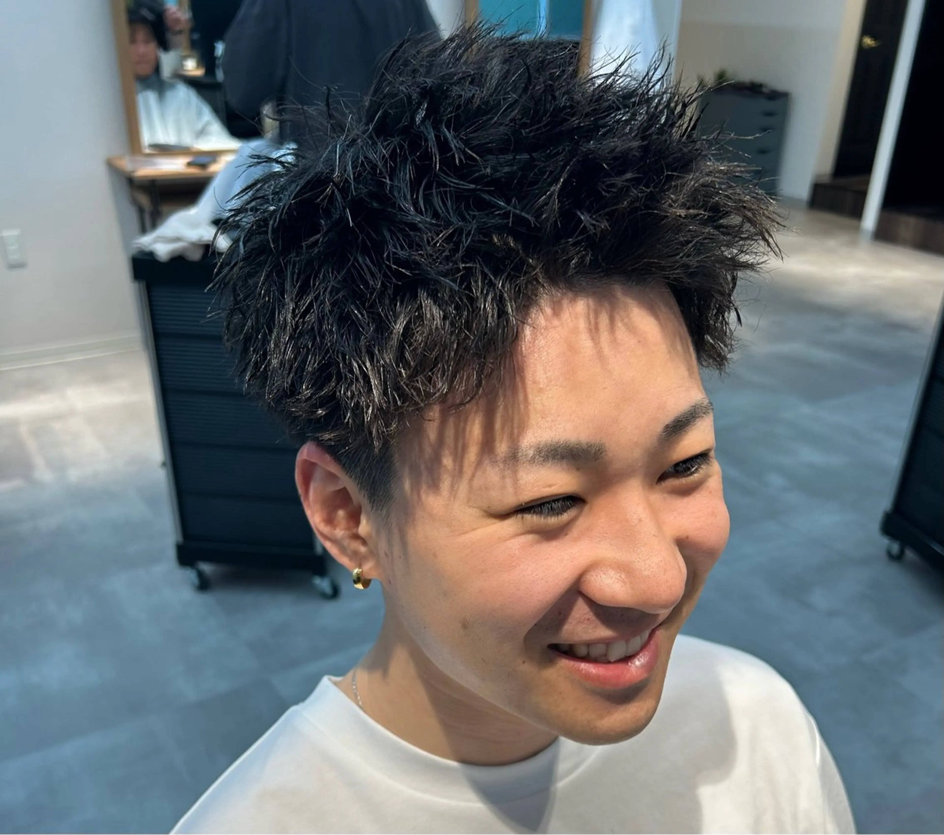 メンズ メンズパーマ スパイキーショート カット パーマ 保立/メンズカット 千葉駅フェザーパーマのヘアスタイル
