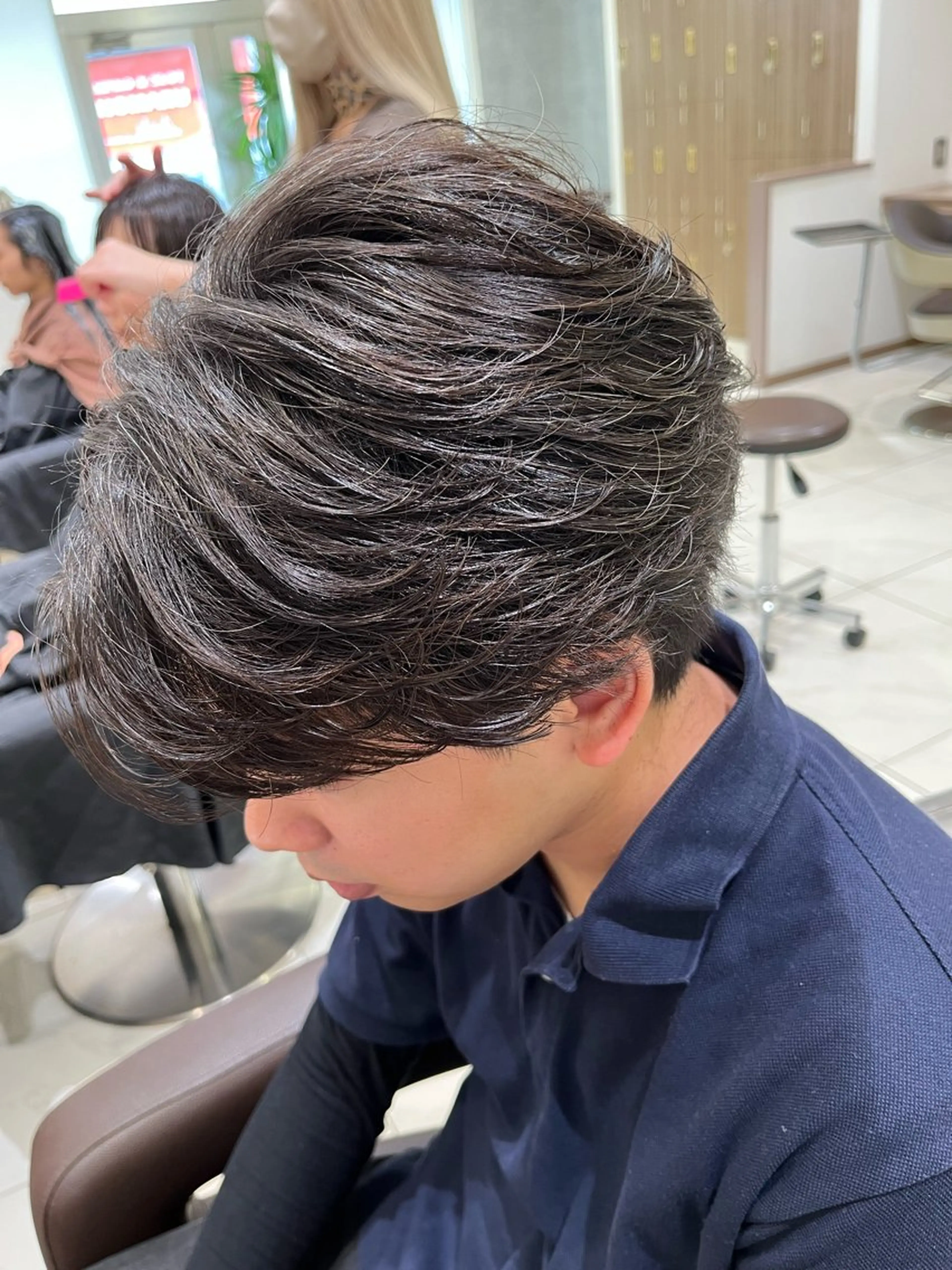 パーマ メンズ カット パーマ 【メンズパーマ✨️ フェザーパーマ】岩城のヘアスタイル