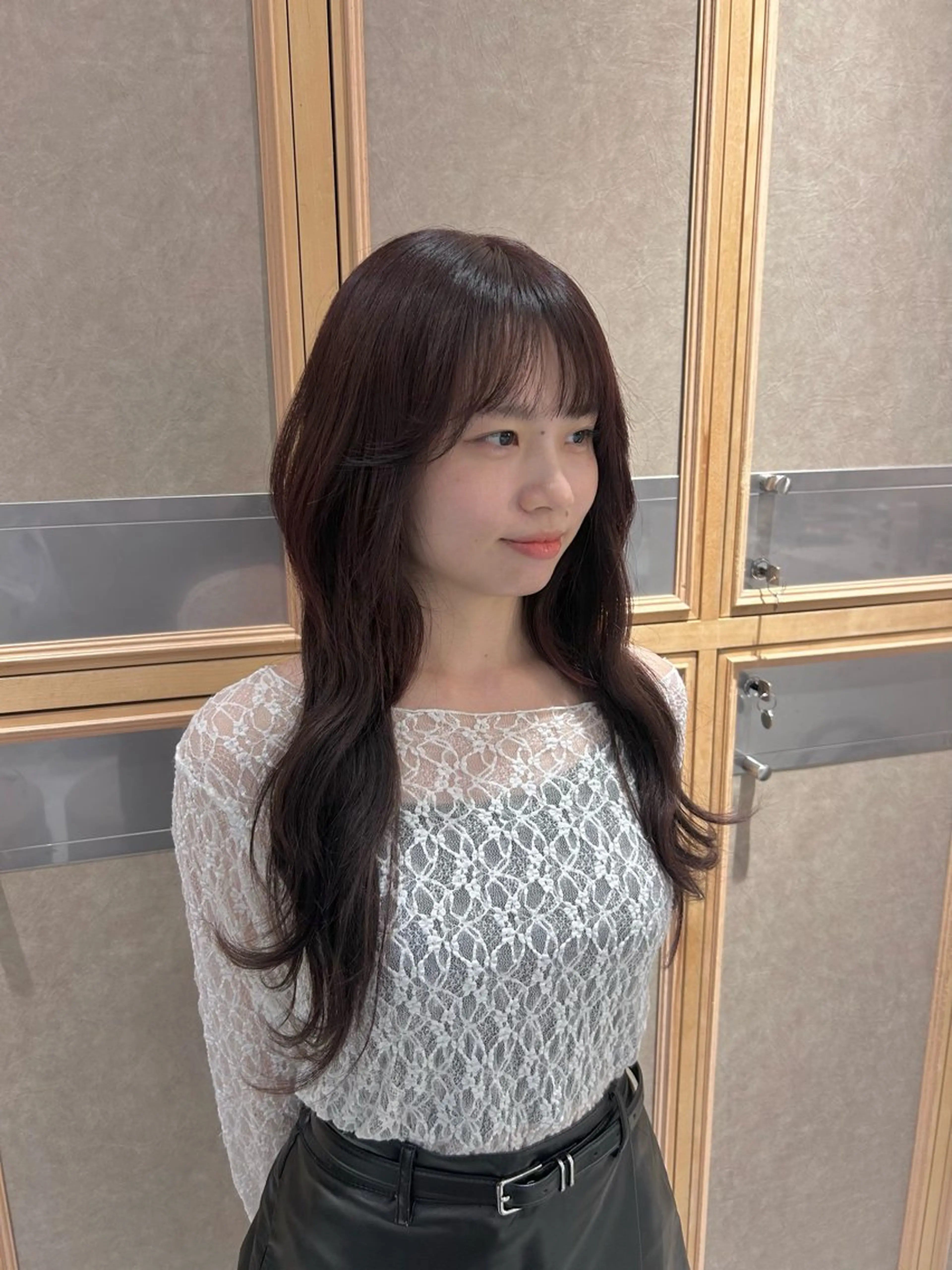 ロング カラー ボルドーカラー ボブ エクステ カット ヘアカラー トリートメント エクステ ヘッドスパ ヘアセット ハイトーン/エクステ レイヤー/mikoのヘアスタイル