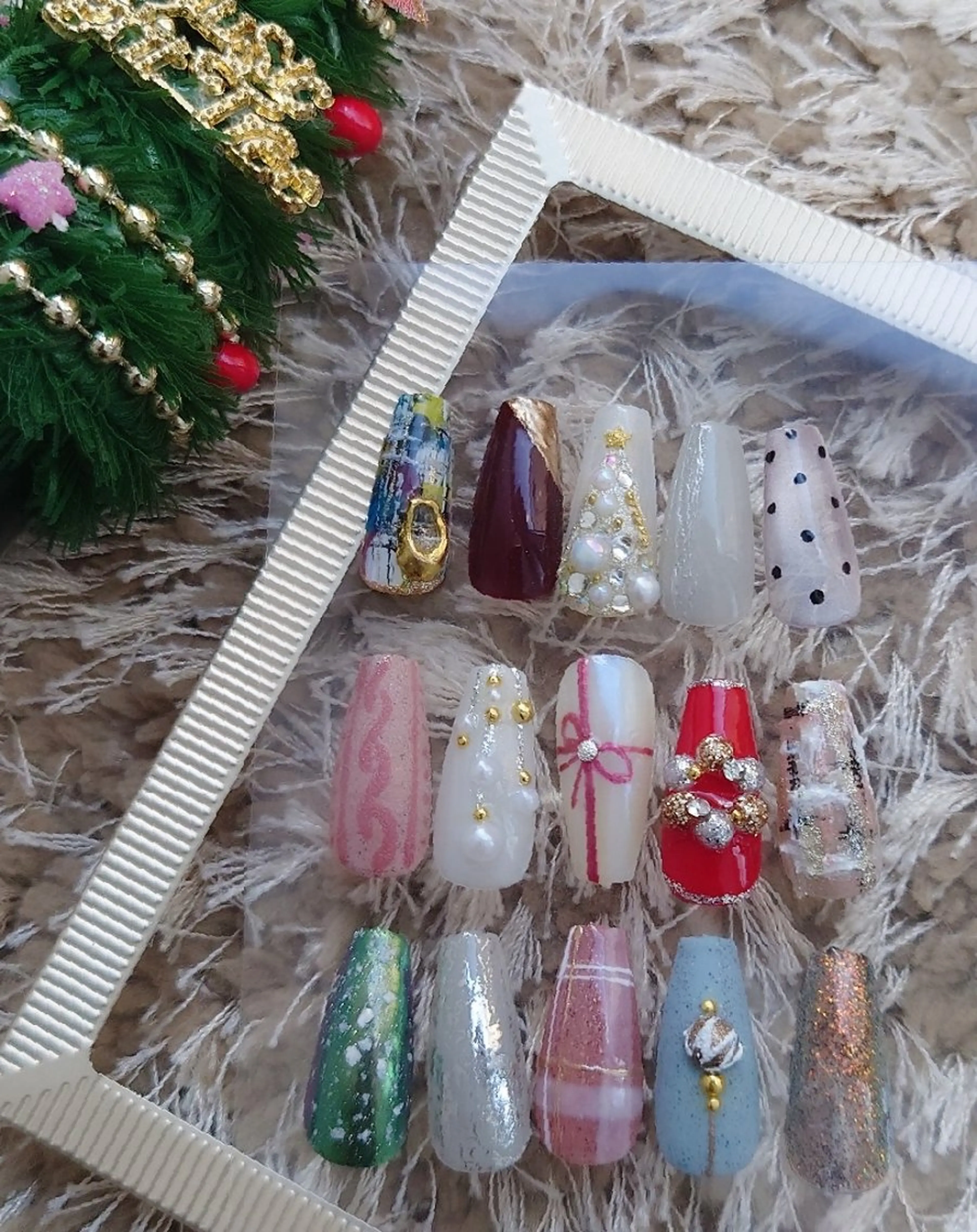 ネイル 冬ネイル クリスマス 滋賀県草津市ネイル mode_nailsのネイルデザイン