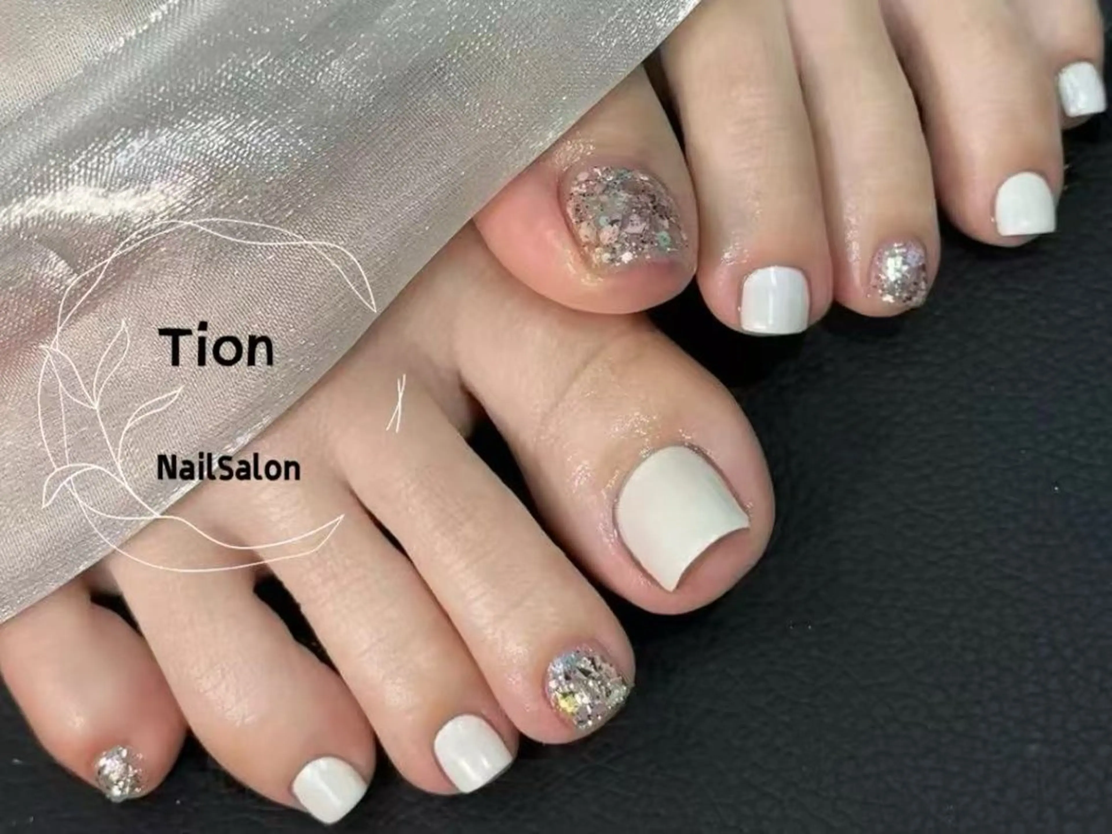 ネイル チークネイル 長さ出し フットネイル フレンチネイル ジェルネイル Nailsalon Tion武蔵小杉店のネイルデザイン