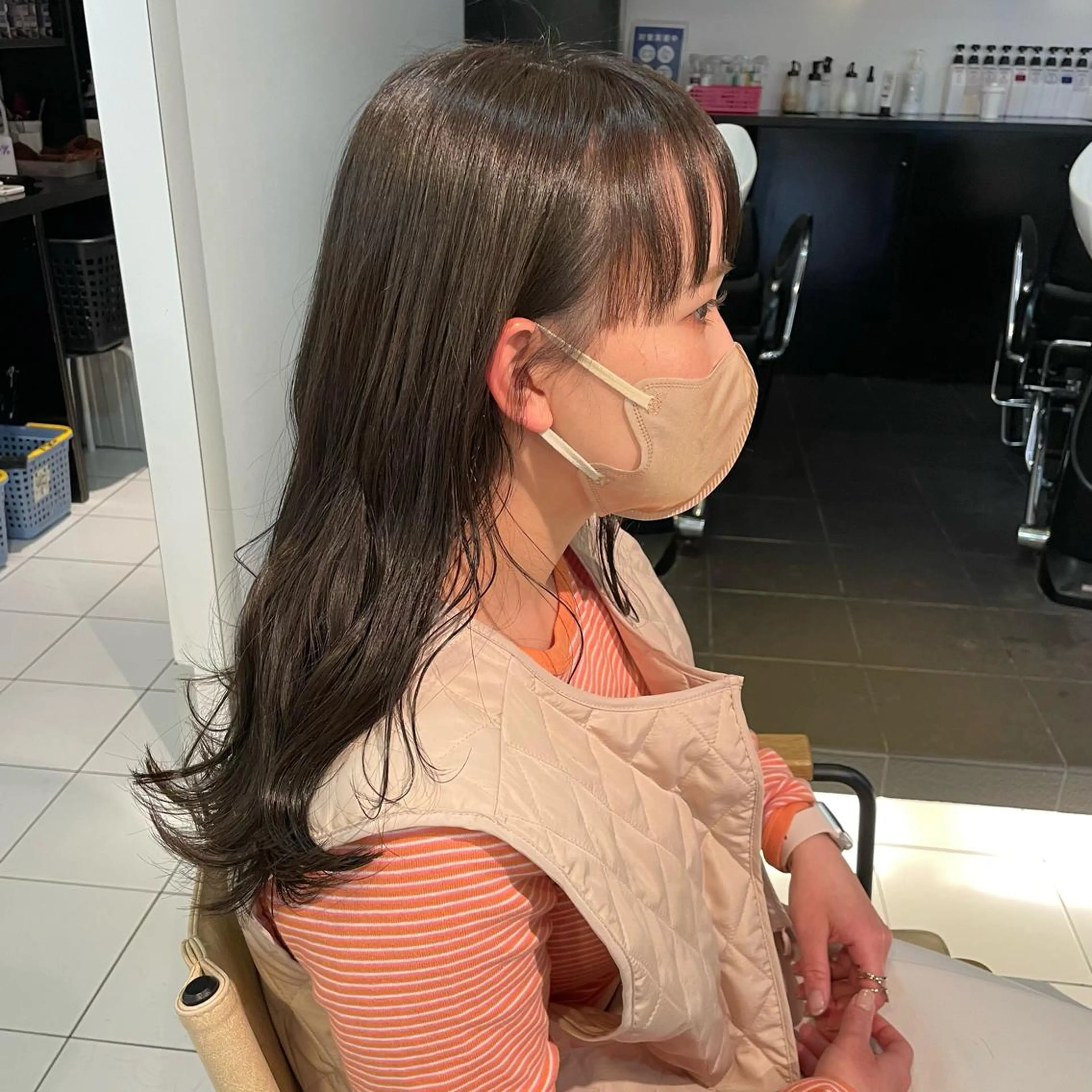 セミロング カラー オン眉 透明感カラー/ 寺田千雅子のヘアスタイル