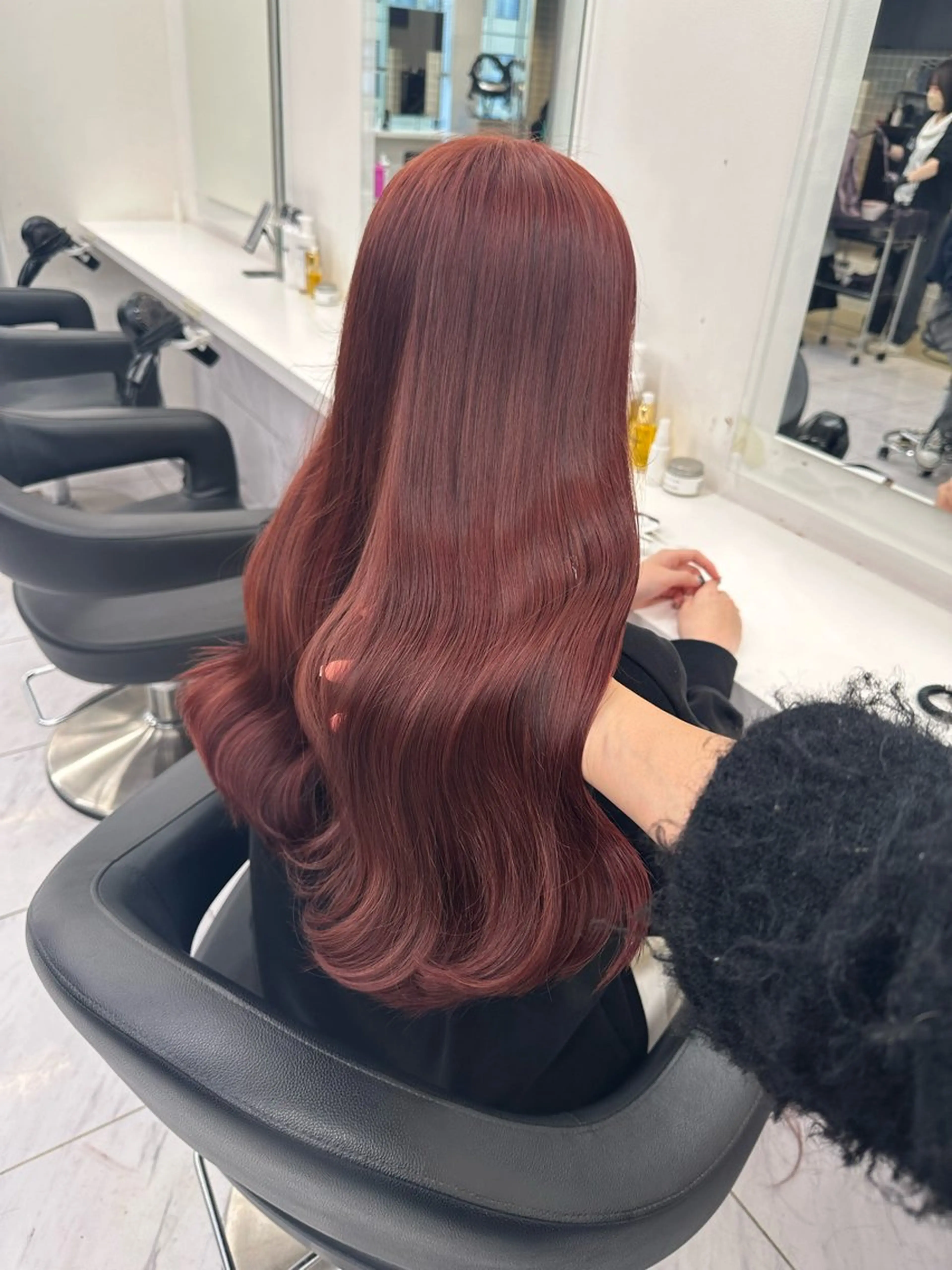 ロング カラー ベージュカラー 黒髪 ブリーチ ブルーカラー ブルーブラック 🪞ハイトーン🪞 🤍waka🤍のヘアスタイル