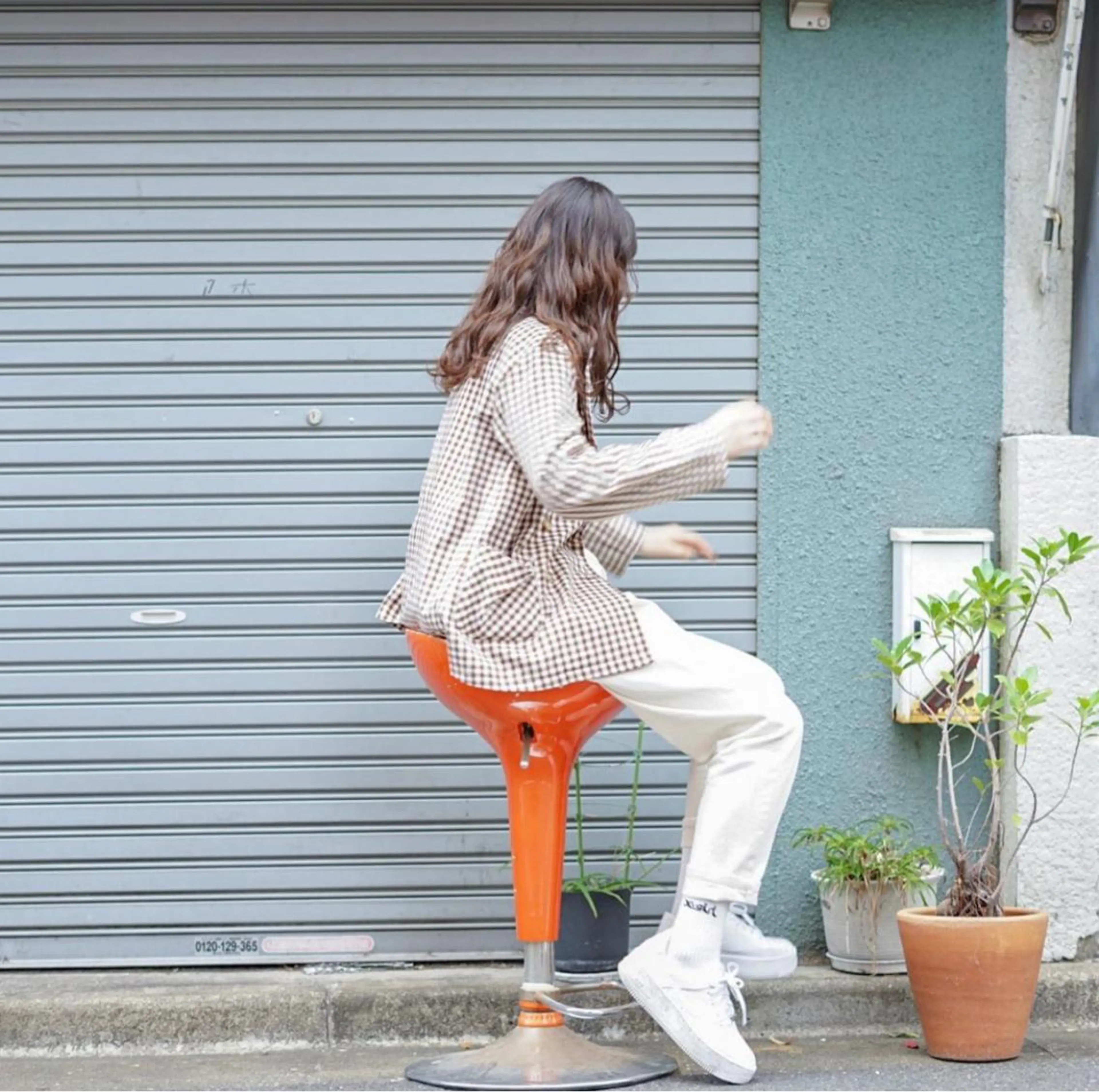 セミロング カラー パーマ ヘアアレンジ ケアブリーチ/ ハイトーン/牧野のヘアスタイル