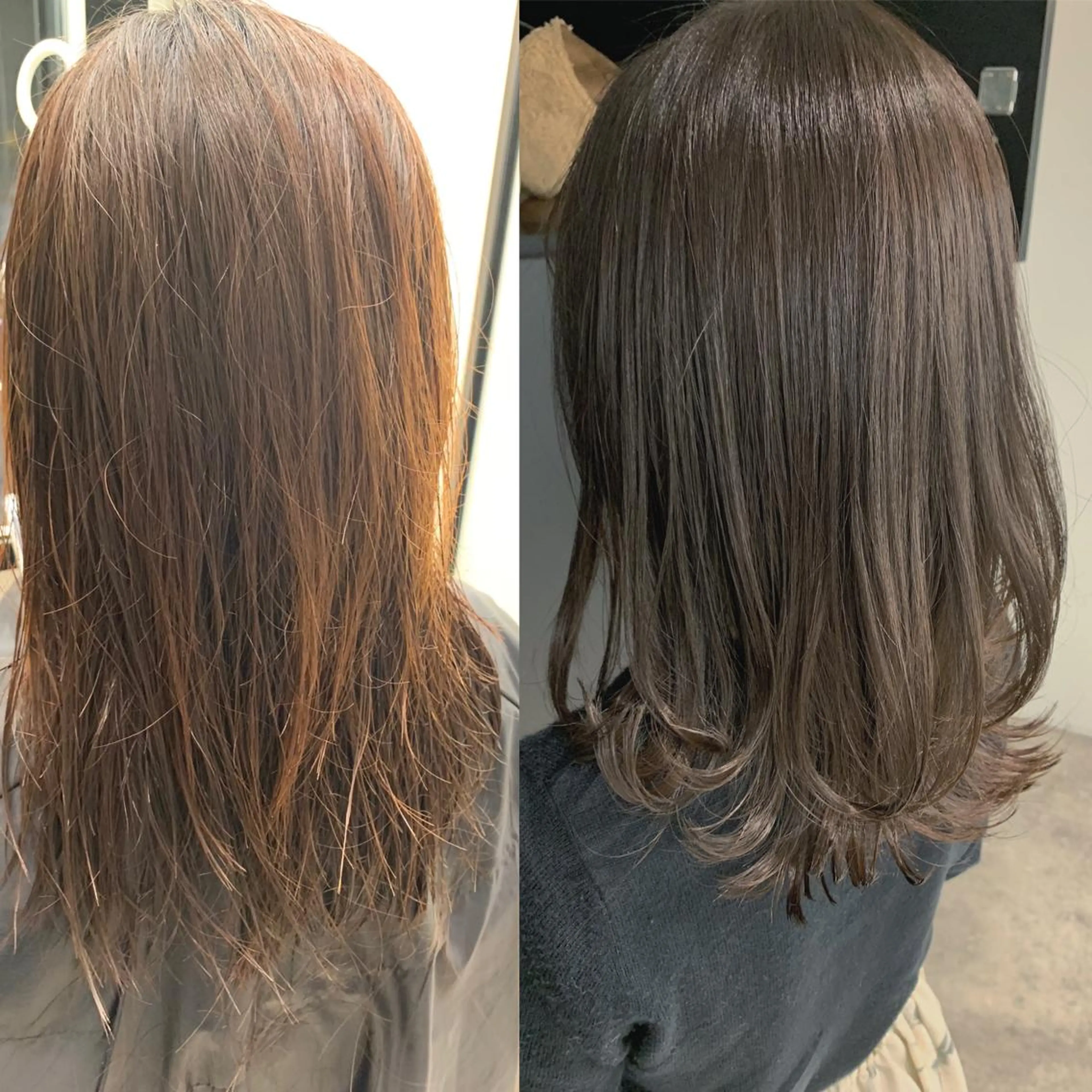 セミロング カラー アディクシーカラー アッシュ アッシュグレー バレイヤージュ ベージュカラー サイドバング 🇰🇷沼田　拓斗のヘアスタイル