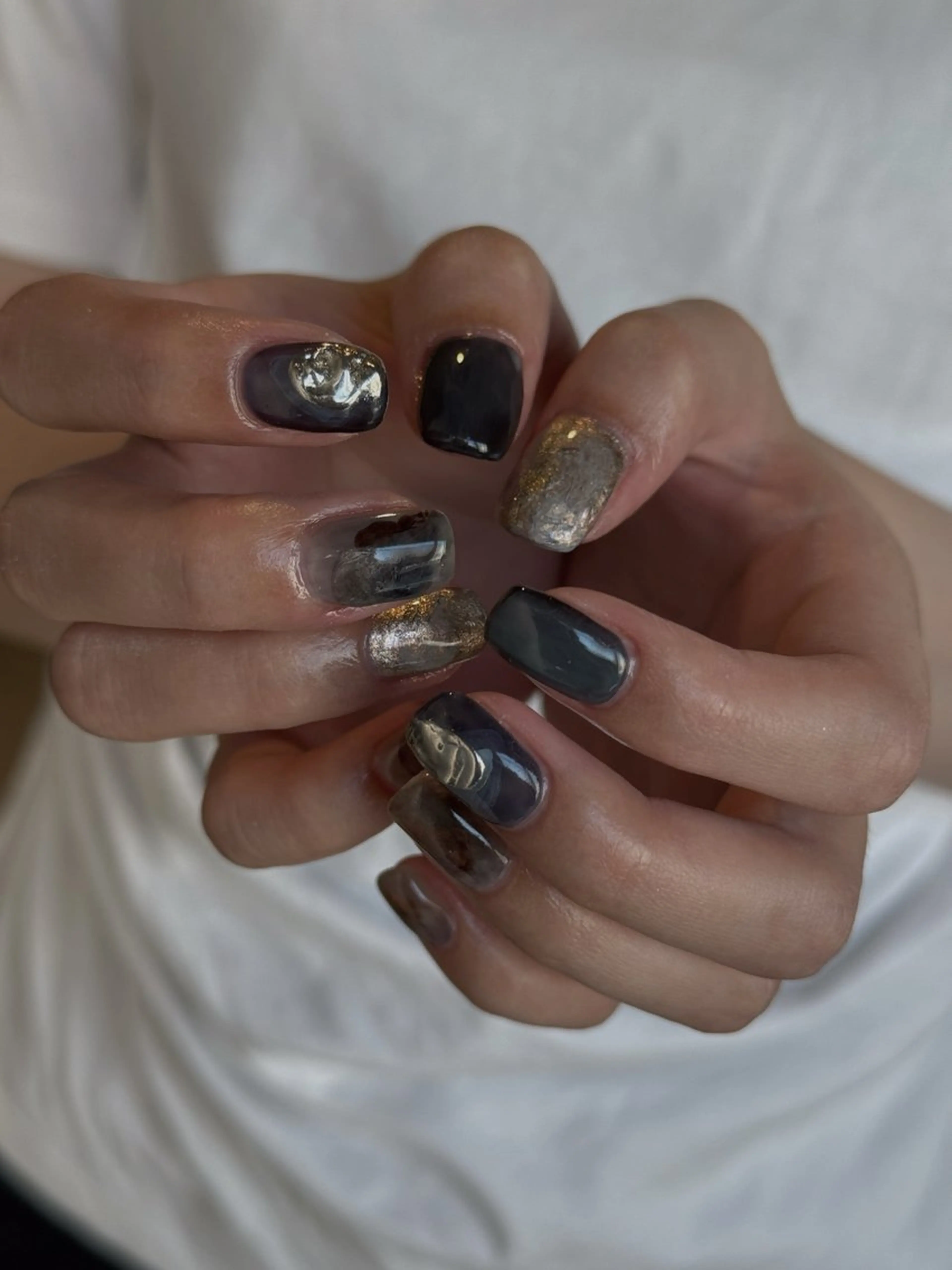 ネイル アートネイル 韓国ネイル ニュアンスネイル ぷっくりネイル ハンドネイル ハンドケア talo .のネイルデザイン