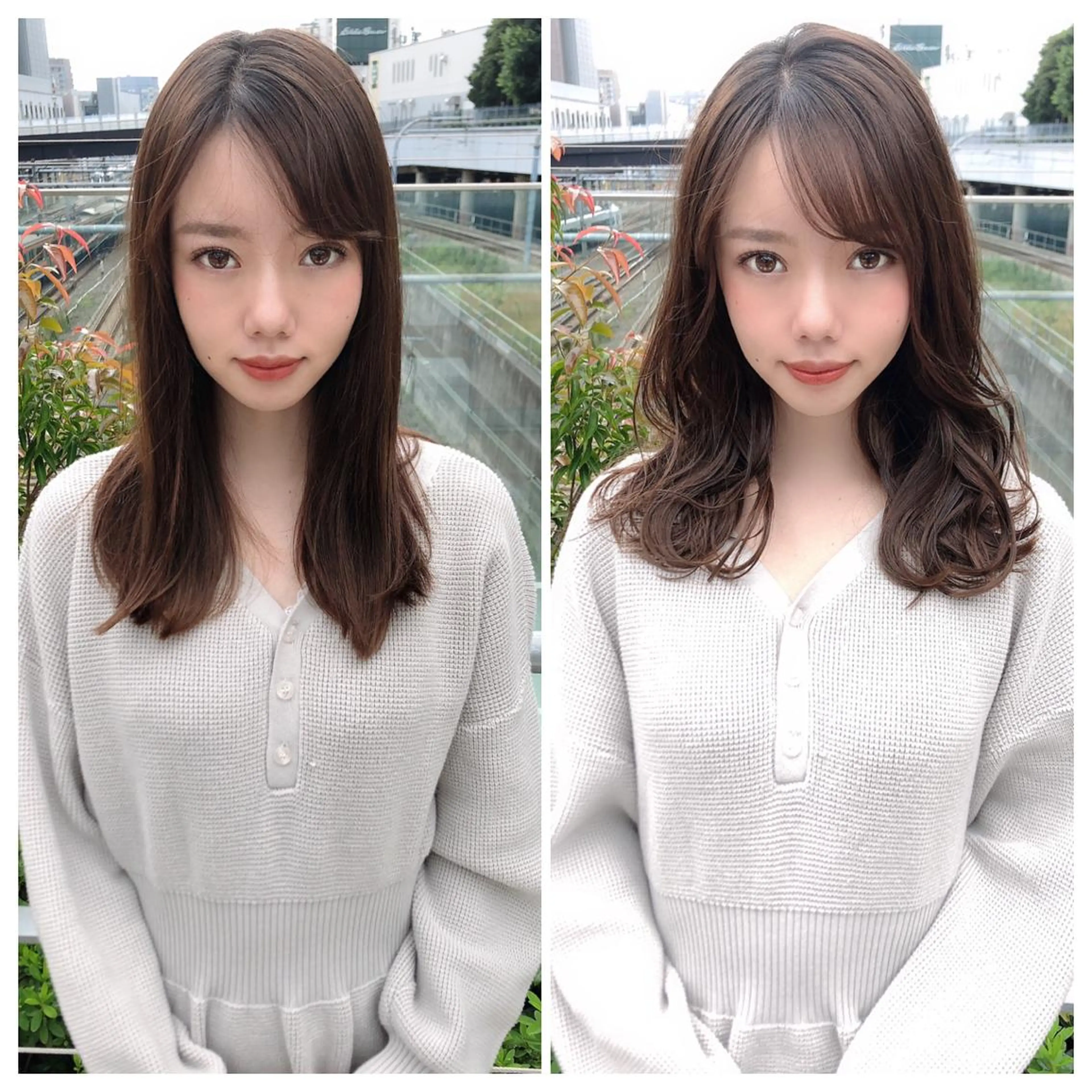 ミディアム カラー ヘアアレンジ 顔周りカット/髪質改 善/新宿/畑中稔里のヘアスタイル