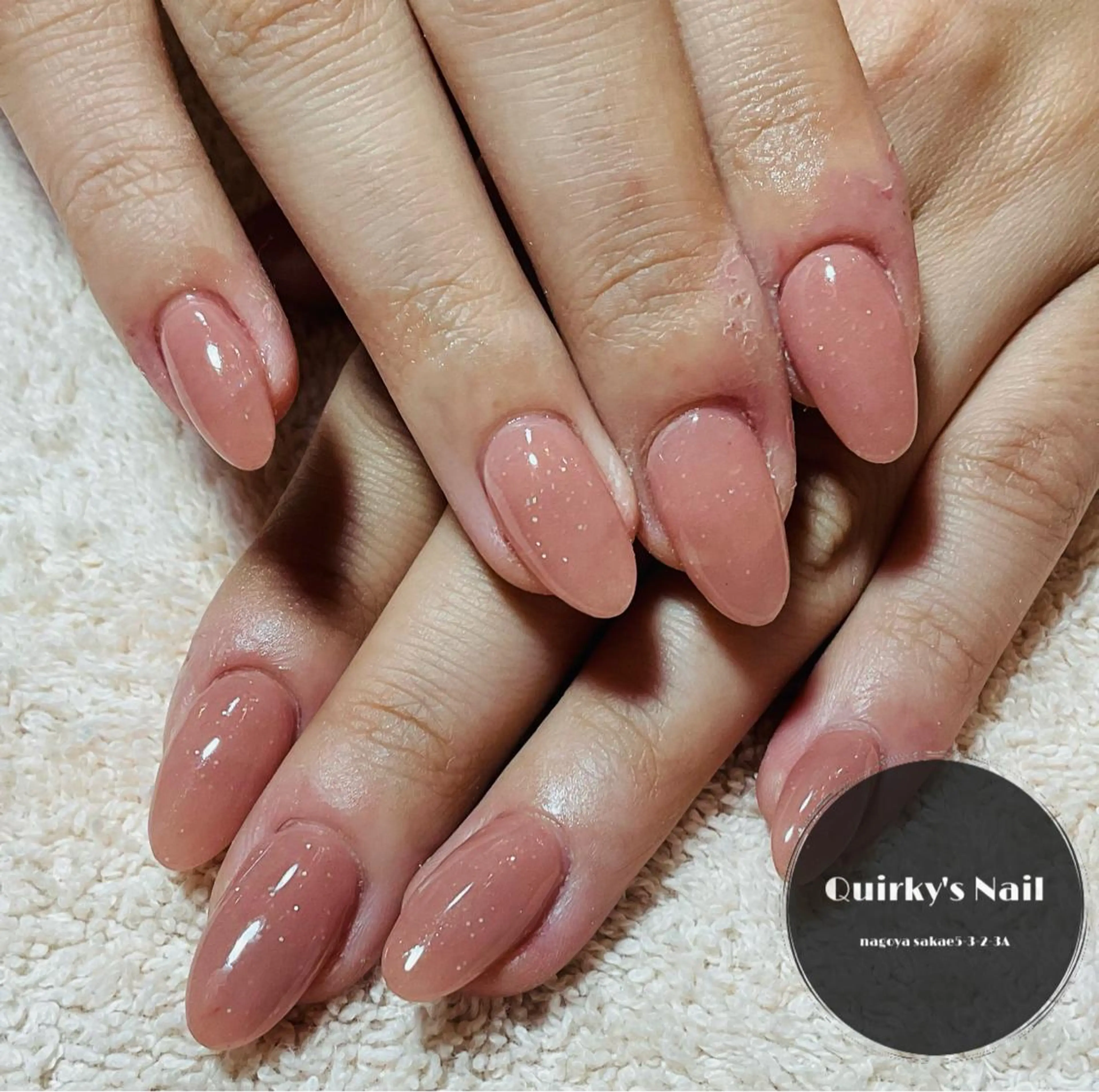 ネイル アートネイル ジェルネイル ワンカラーネイル ピンク ピンクベージュ Quirky's Nail【栄店】のネイルデザイン