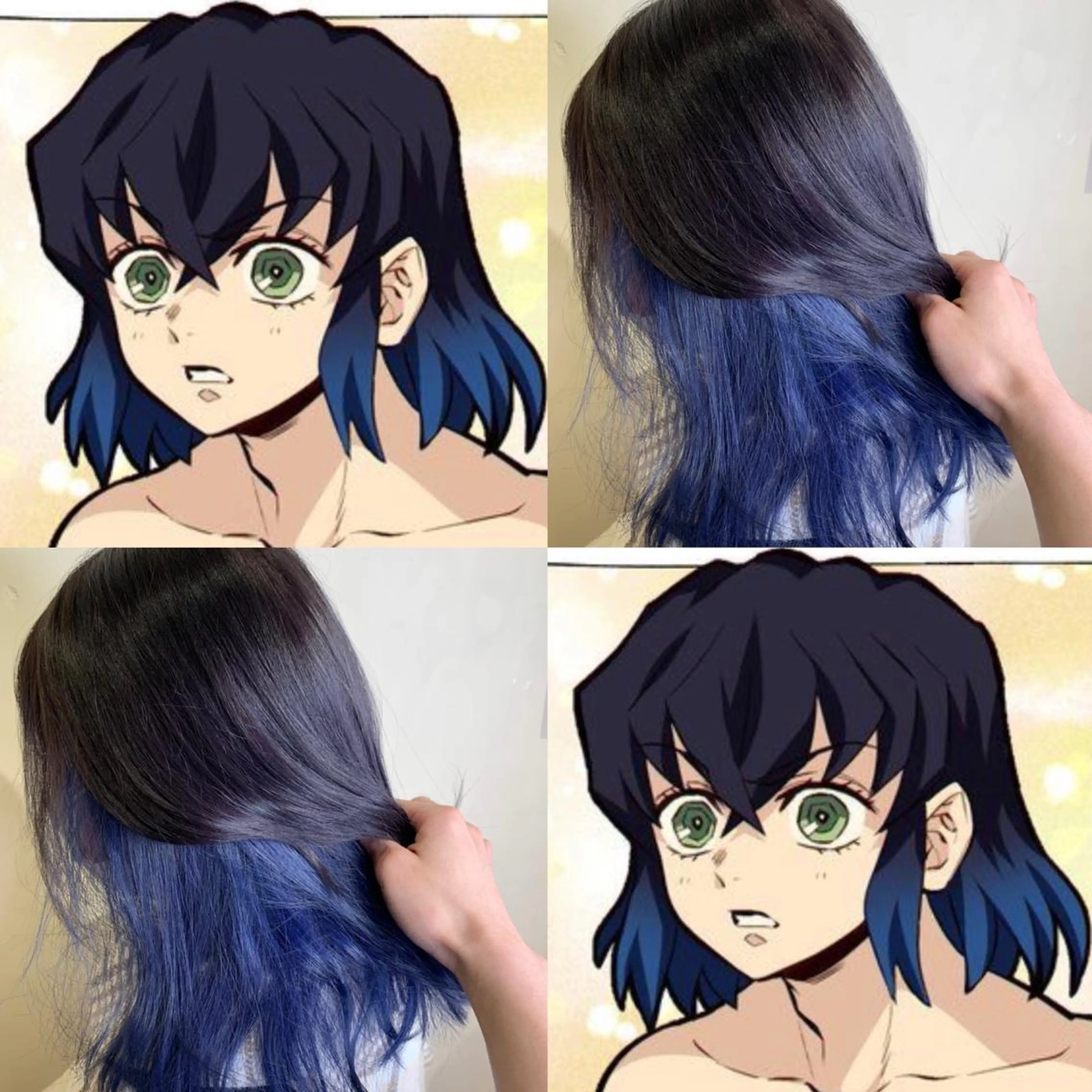 ミディアム カラー ブルーカラー インナーカラー ネイビーカラー ヘアカラー サロウィン千葉所属・サロウィン千葉店 Toshikiのヘアスタイル