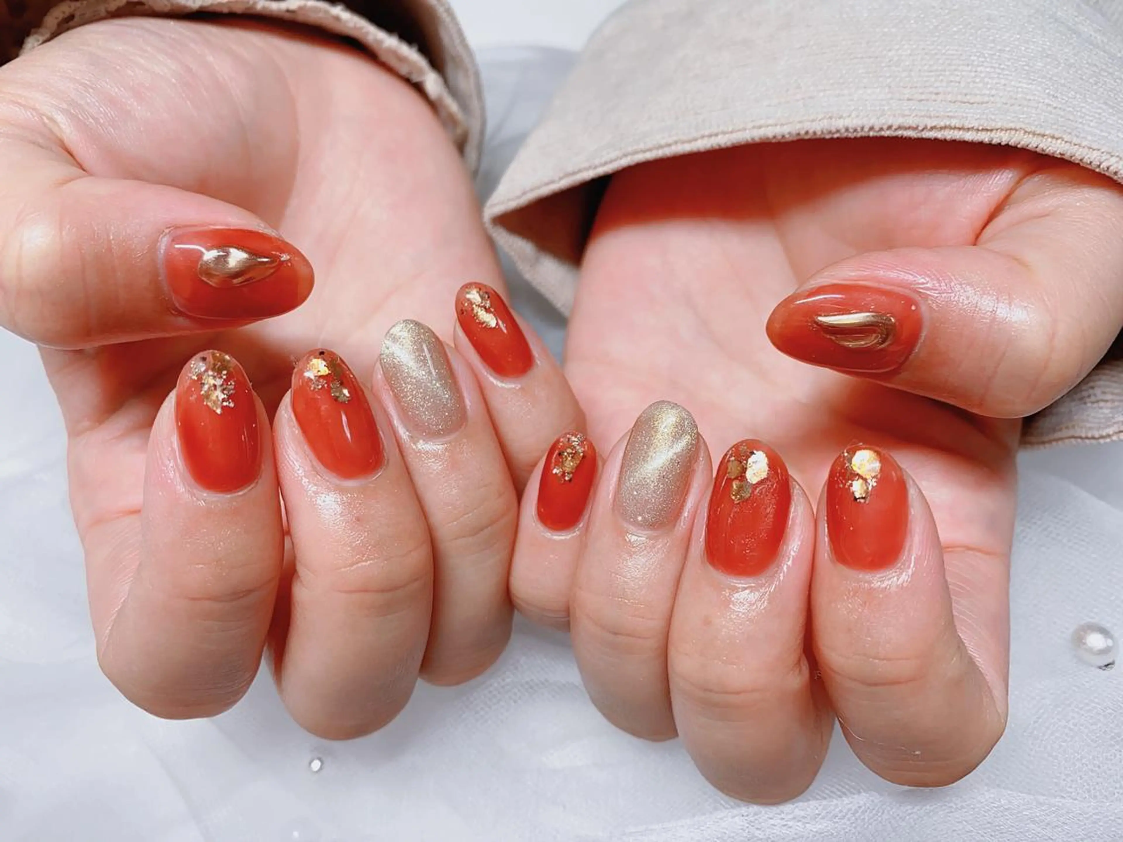 ネイル アートネイル ラメ(グリッター) ミラーネイル Jasmine nailsalon所属・ジャスミン ネイルサロンのネイルデザイン