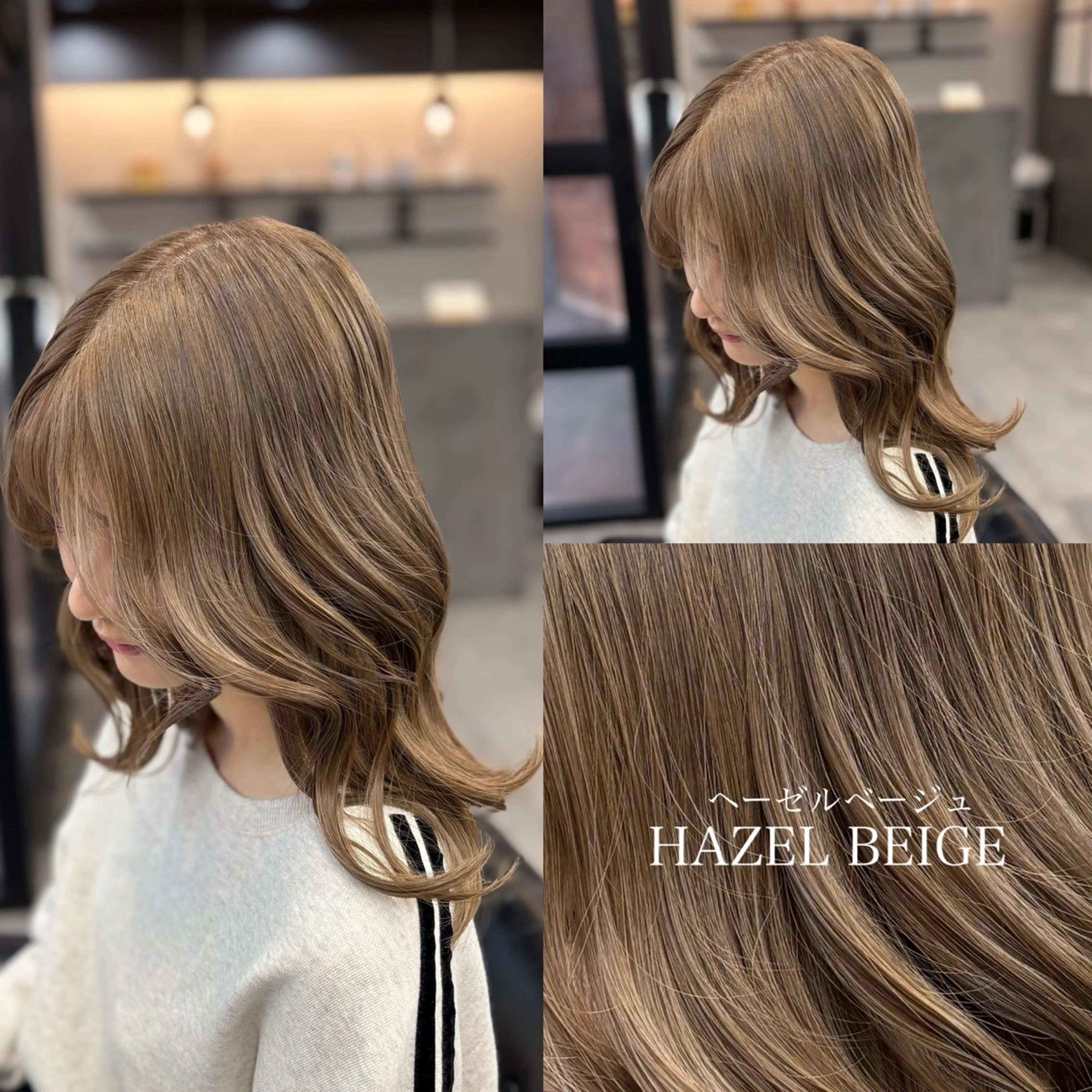 セミロング カラー ブリーチ 縮毛矯正 ヘアカラー 【salon Def】所属・韓国風・透明感カラー 💫ami💫のヘアスタイル