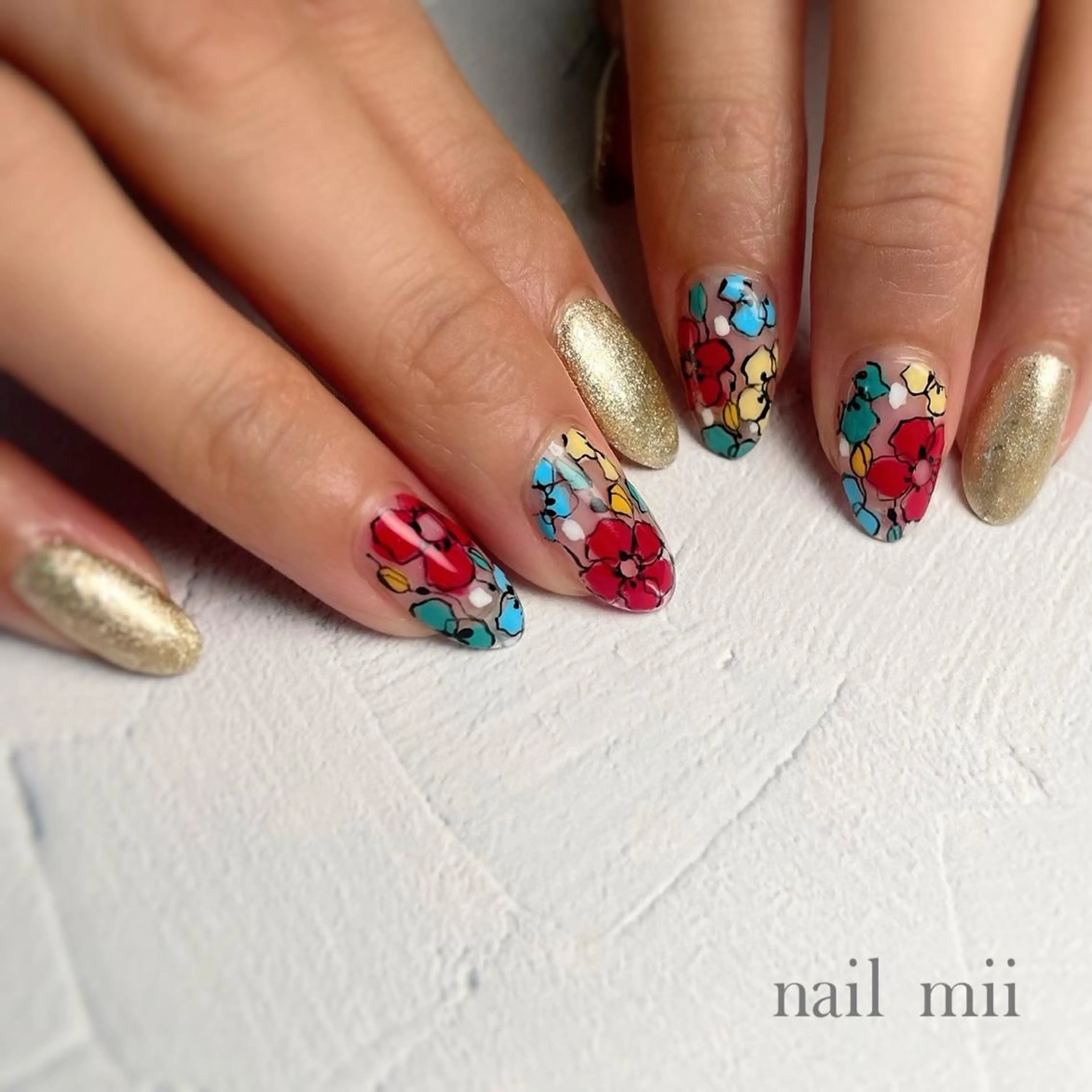 ネイル アートネイル フラワーネイル 持ち込み nail mii HIROMIのネイルデザイン