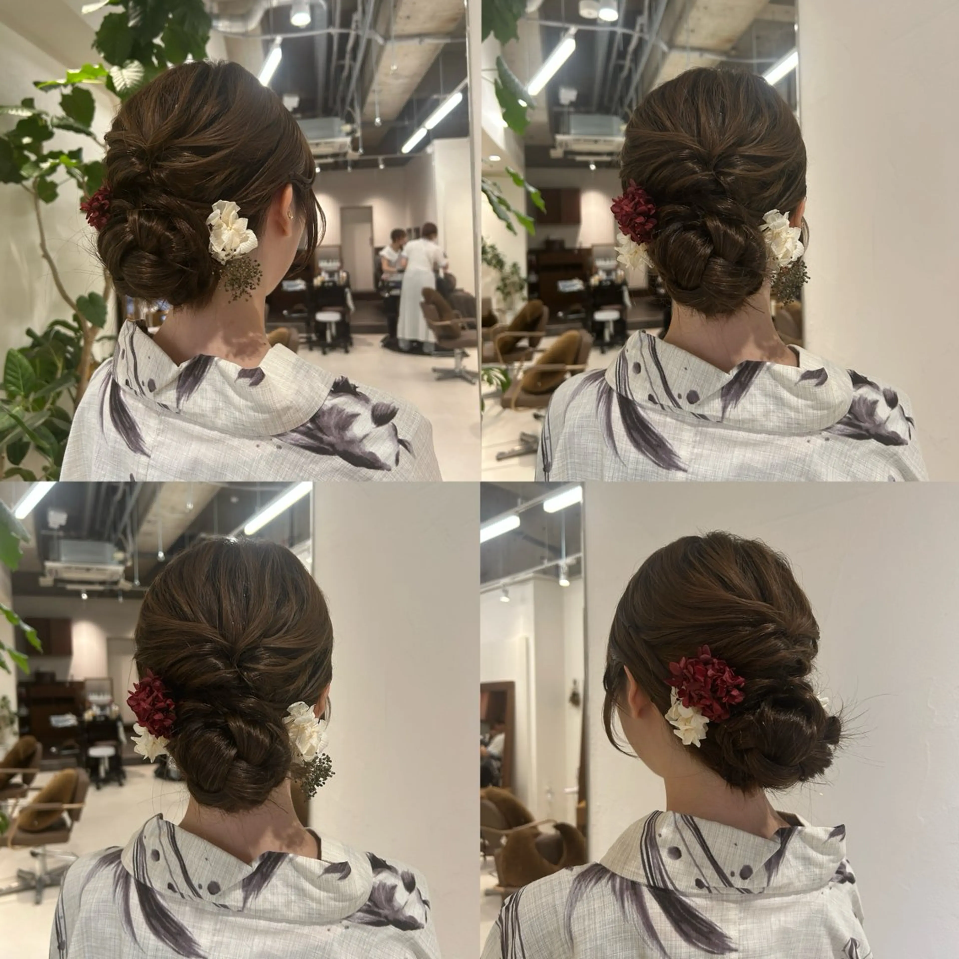 お祭りやイベントに✨タイト、ゆるふわシニヨンスタイル✨💖の写真