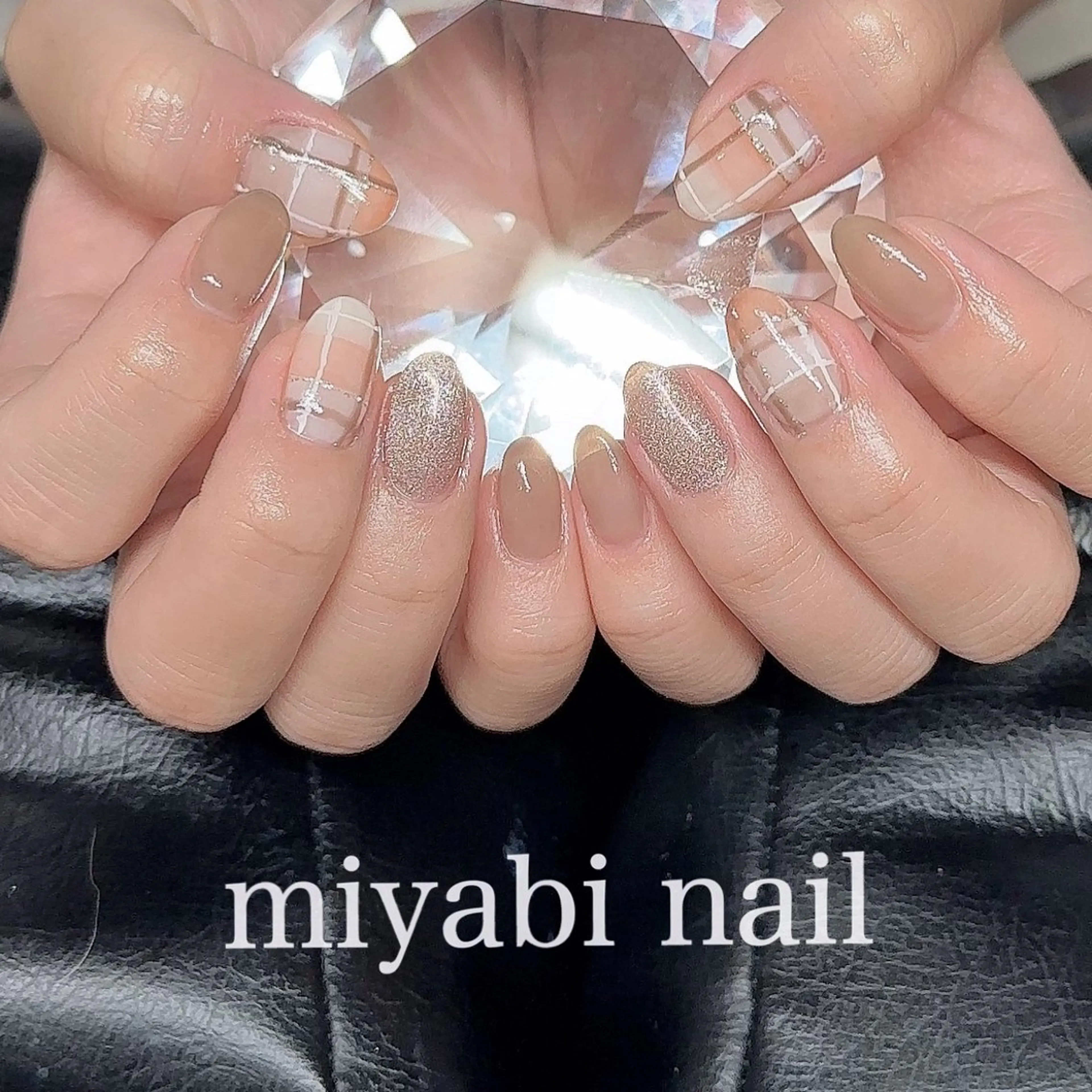 ネイル ジェルネイル マグネットネイル 持ち込み 冬ネイル ハンドネイル miyabi nail 桂川駅近くのネイルデザイン