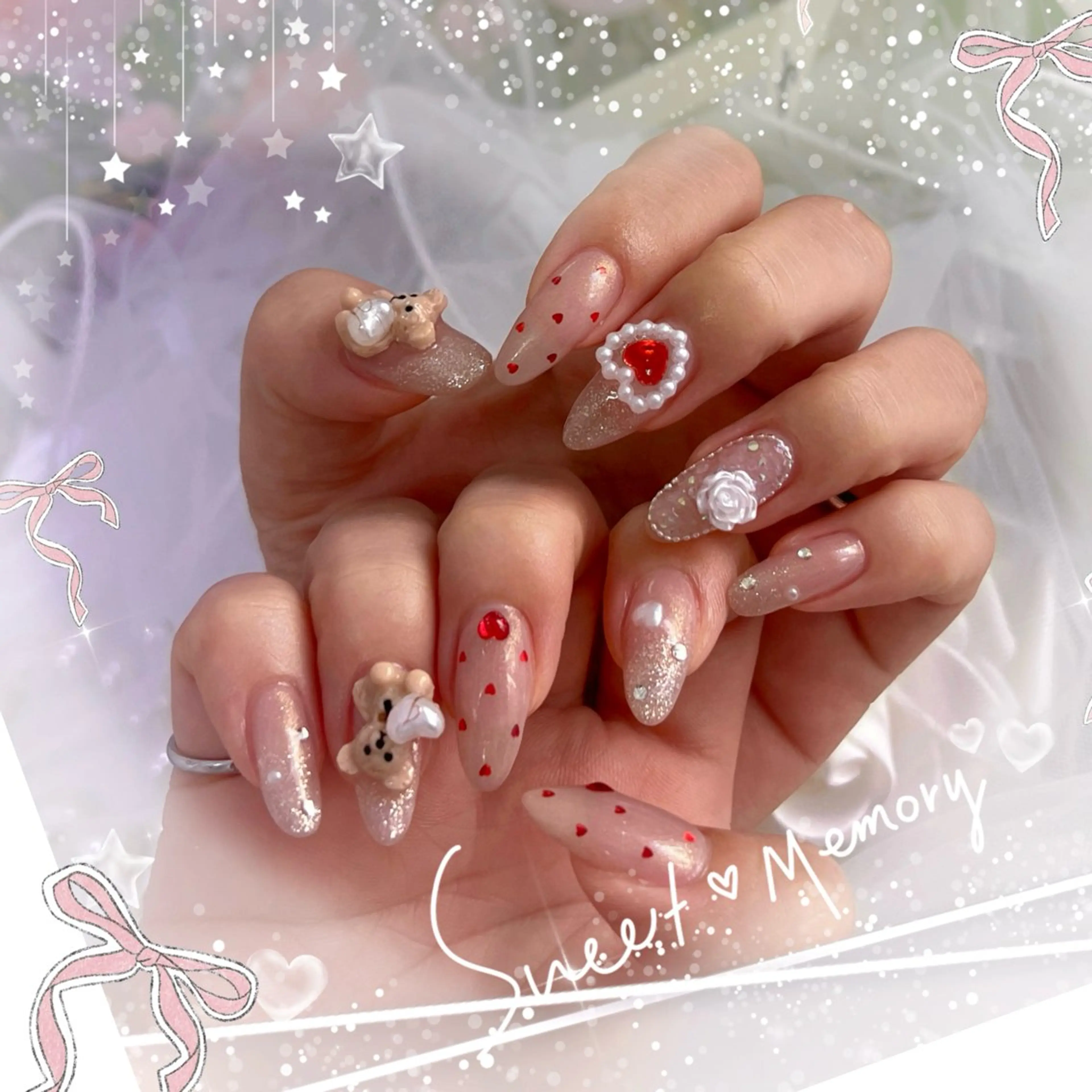 ネイル チークネイル フレンチネイル ガーリー ガラスフレンチ グラデーション ハンドネイル ハンドケア Chill Nailsalonのネイルデザイン