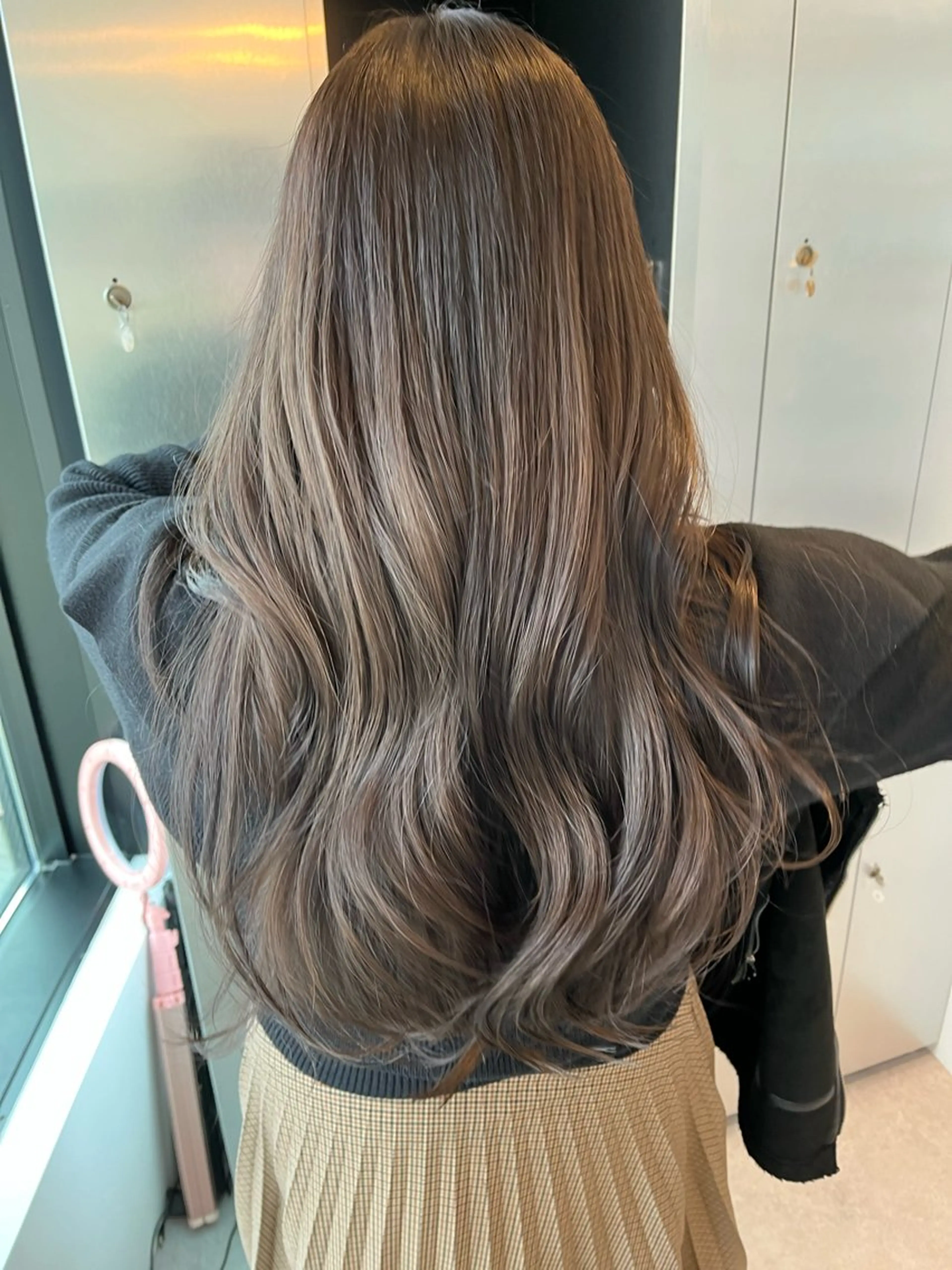 セミロング カラー ヘアアレンジ 透明感カラー グレージュ カット ヘアカラー ヘアセット かわいい透明感ヘア ♡kana♡のヘアスタイル
