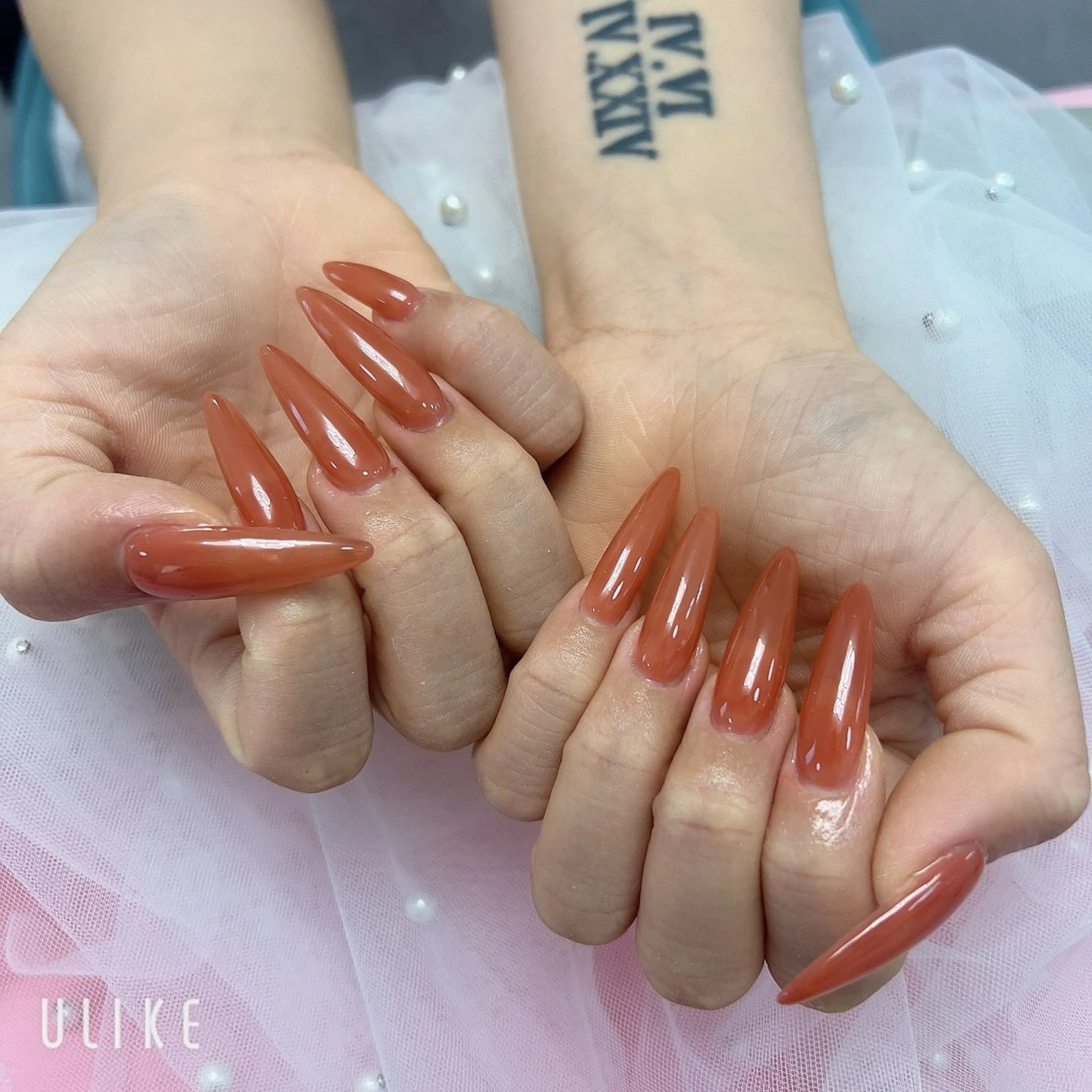 ネイル アートネイル チークネイル 長さ出し フラッシュネイル フットネイル YK Rinのネイルデザイン