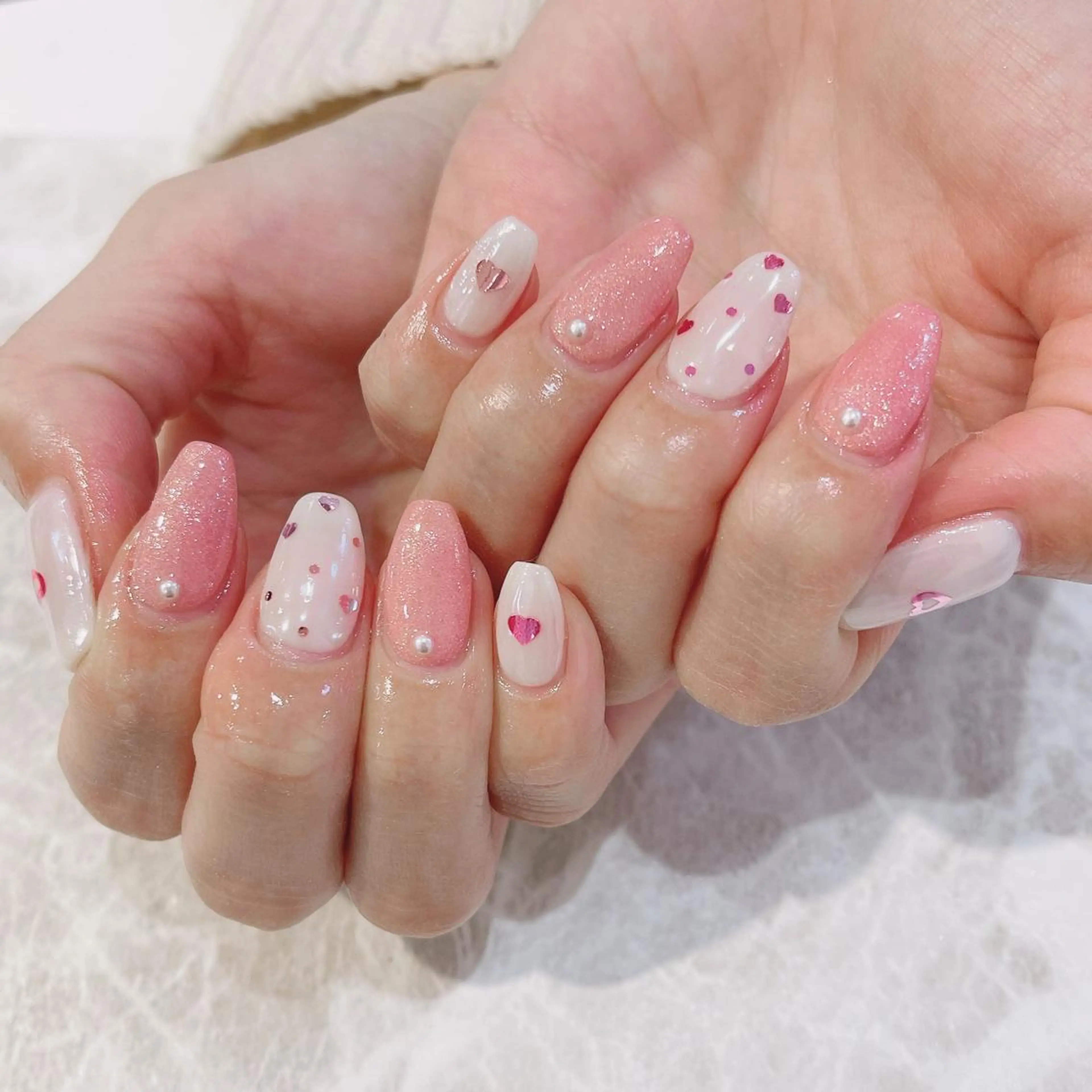 ネイル ハート ハンドネイル Nailsalon Julius luna所属・Juliusluna FUZUKIのネイルデザイン
