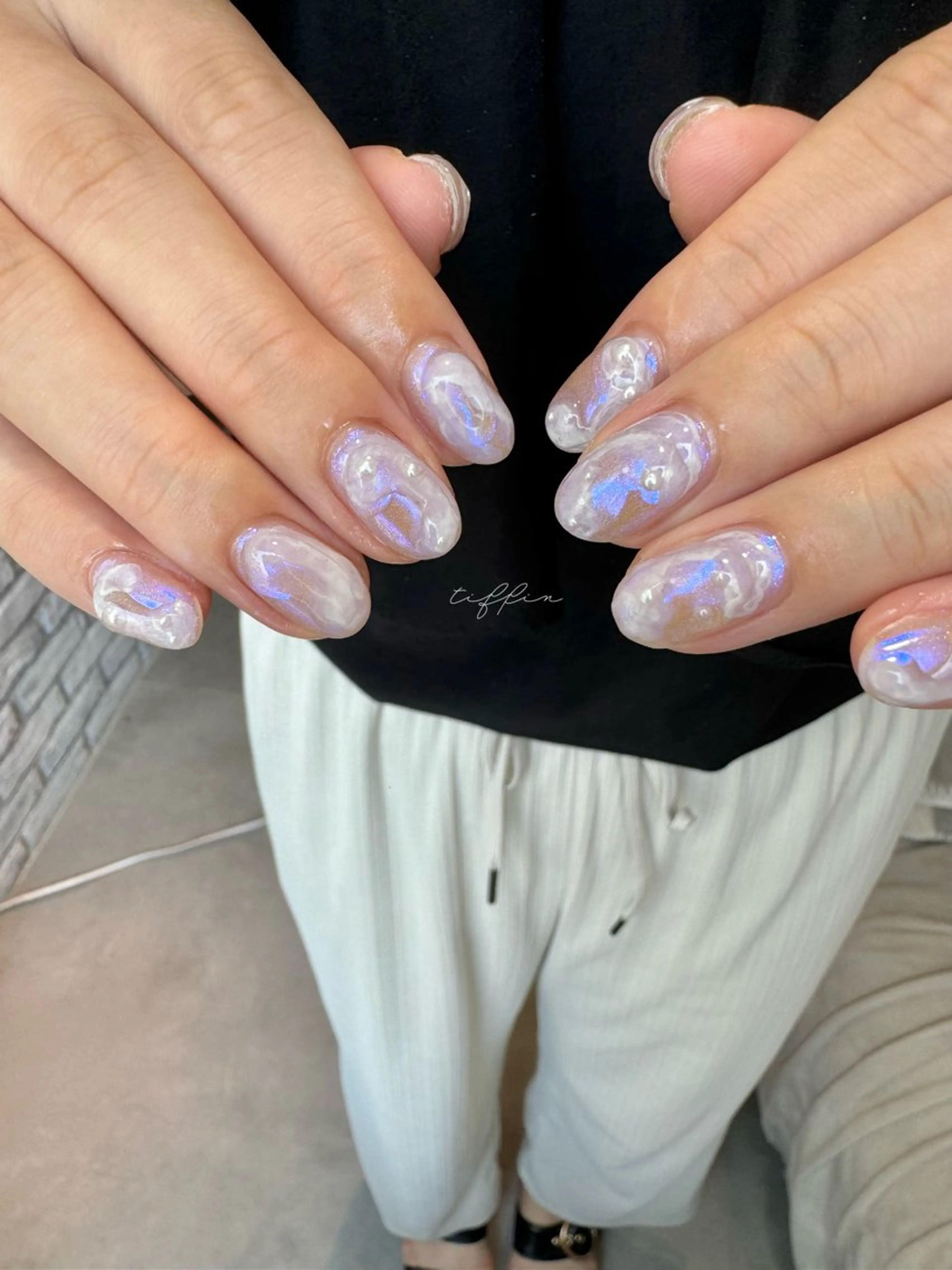 ネイル アートネイル オーロラネイル nail salon tiffinのネイルデザイン