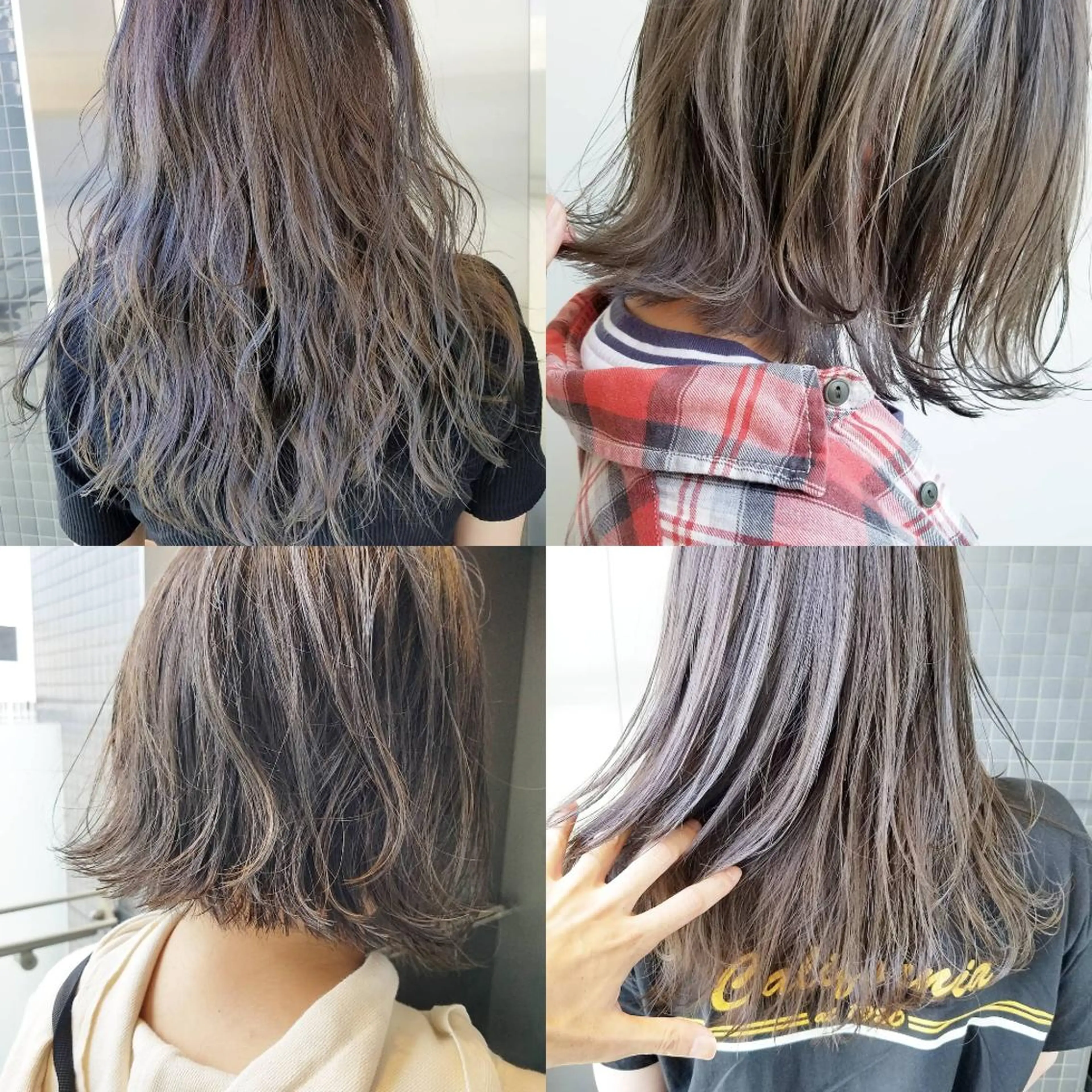 ミディアム カラー パーマ マツエク・マツパ 透明感カラー ハイライトカラー ハイライト iplus✴ まつげ、眉毛、耳つぼのマツエク・マツパデザイン