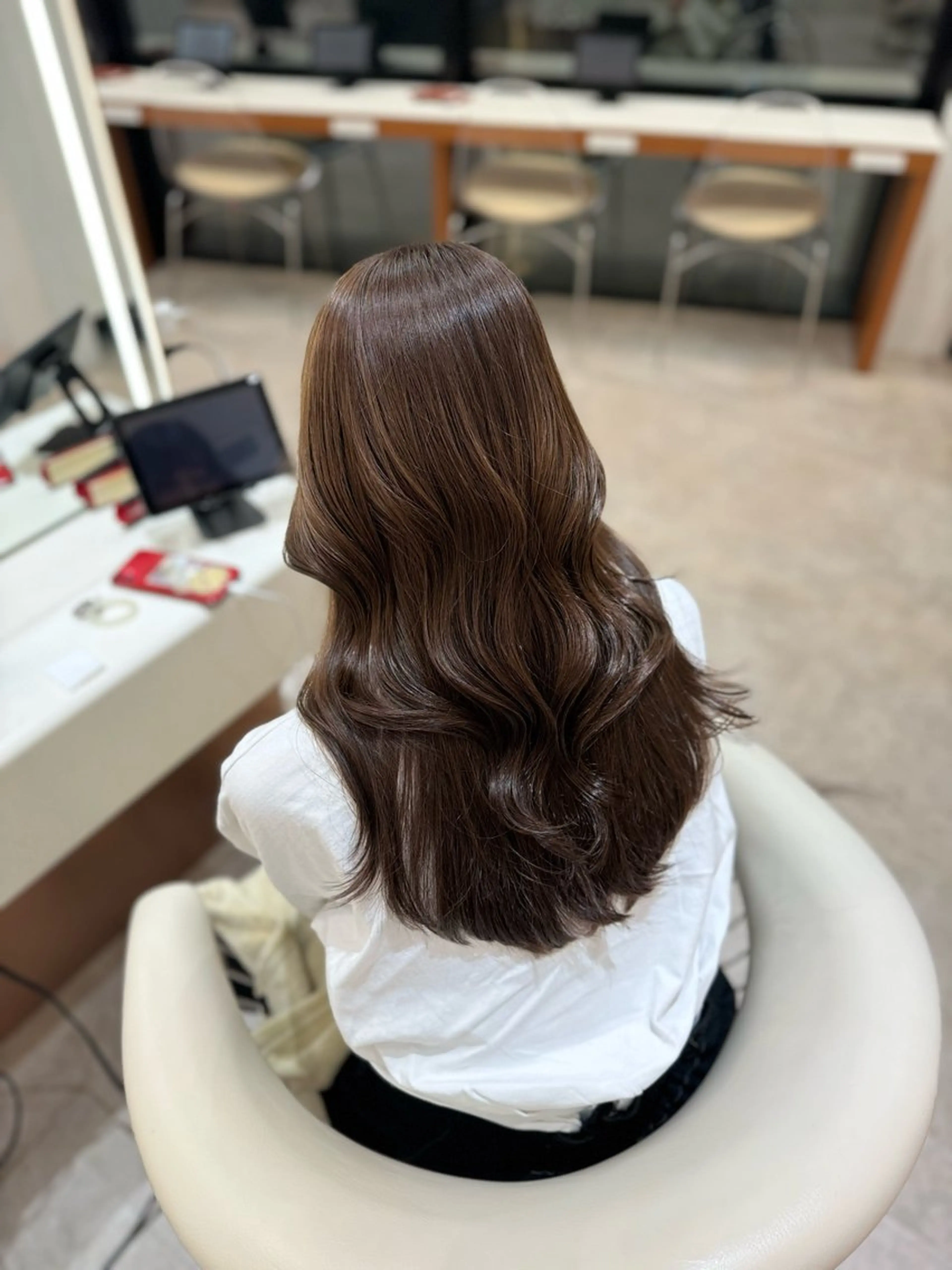 ロング カラー ブラウンカラー 韓国風ヘア レイヤーカット ヘアカラー トリートメント 韓国レイヤー🇰🇷 韓国研修◎渋谷カイトのヘアスタイル