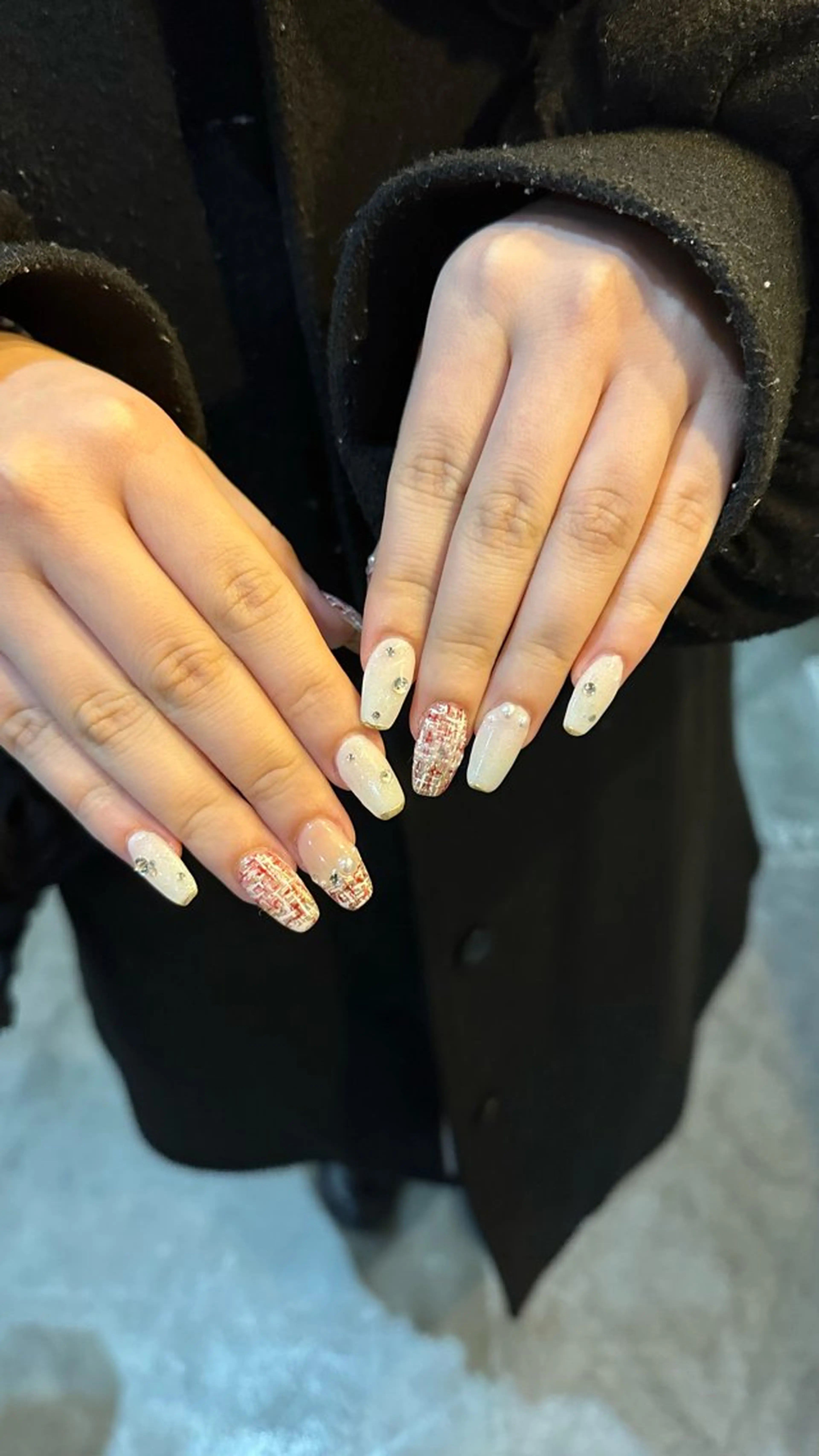 ネイル ガーリー ツイードネイル Etel atelier.のネイルデザイン