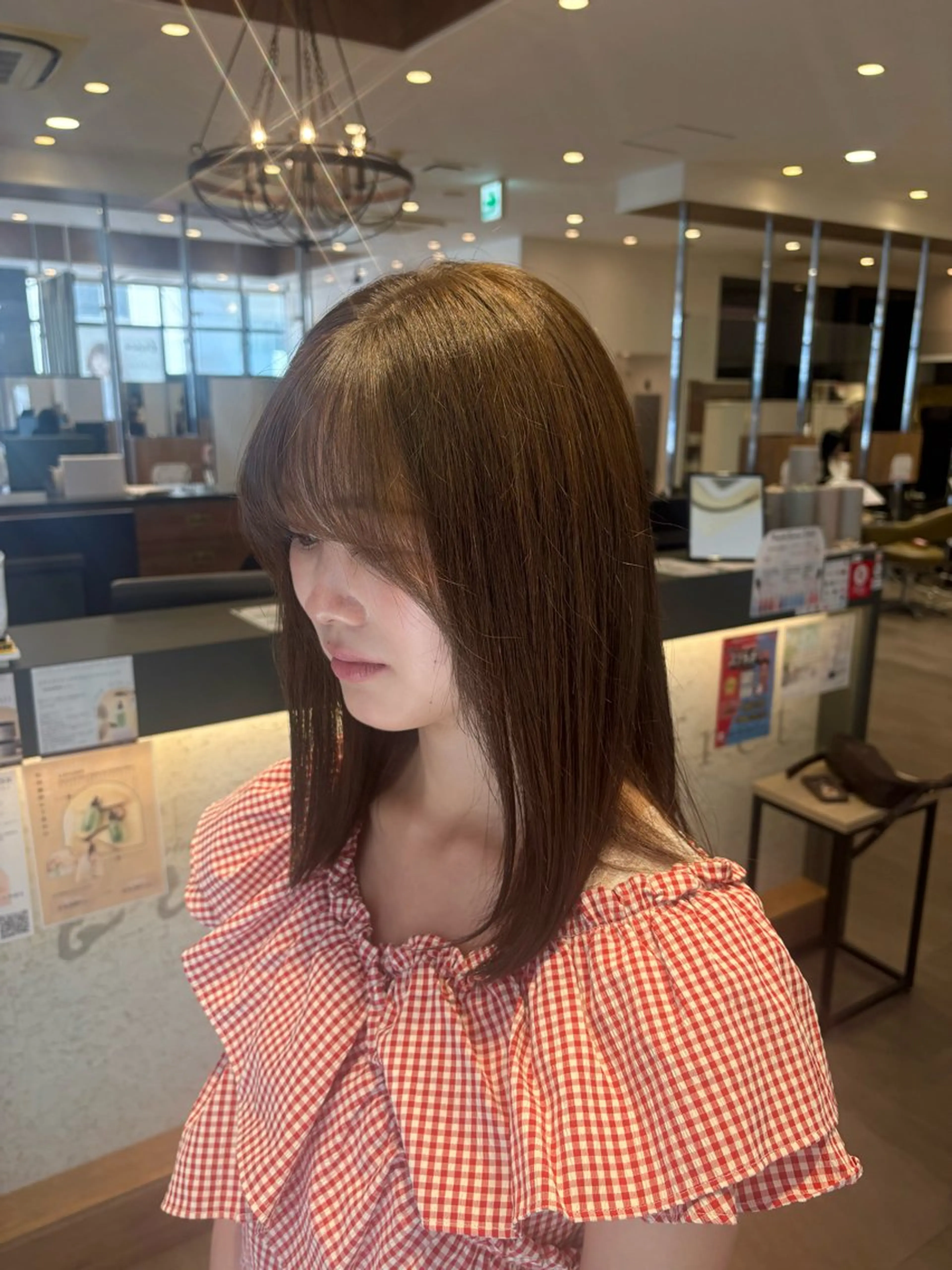 セミロング カラー 透明感カラー ヘアカラー トリートメント まほ/ あべの/braceのヘアスタイル