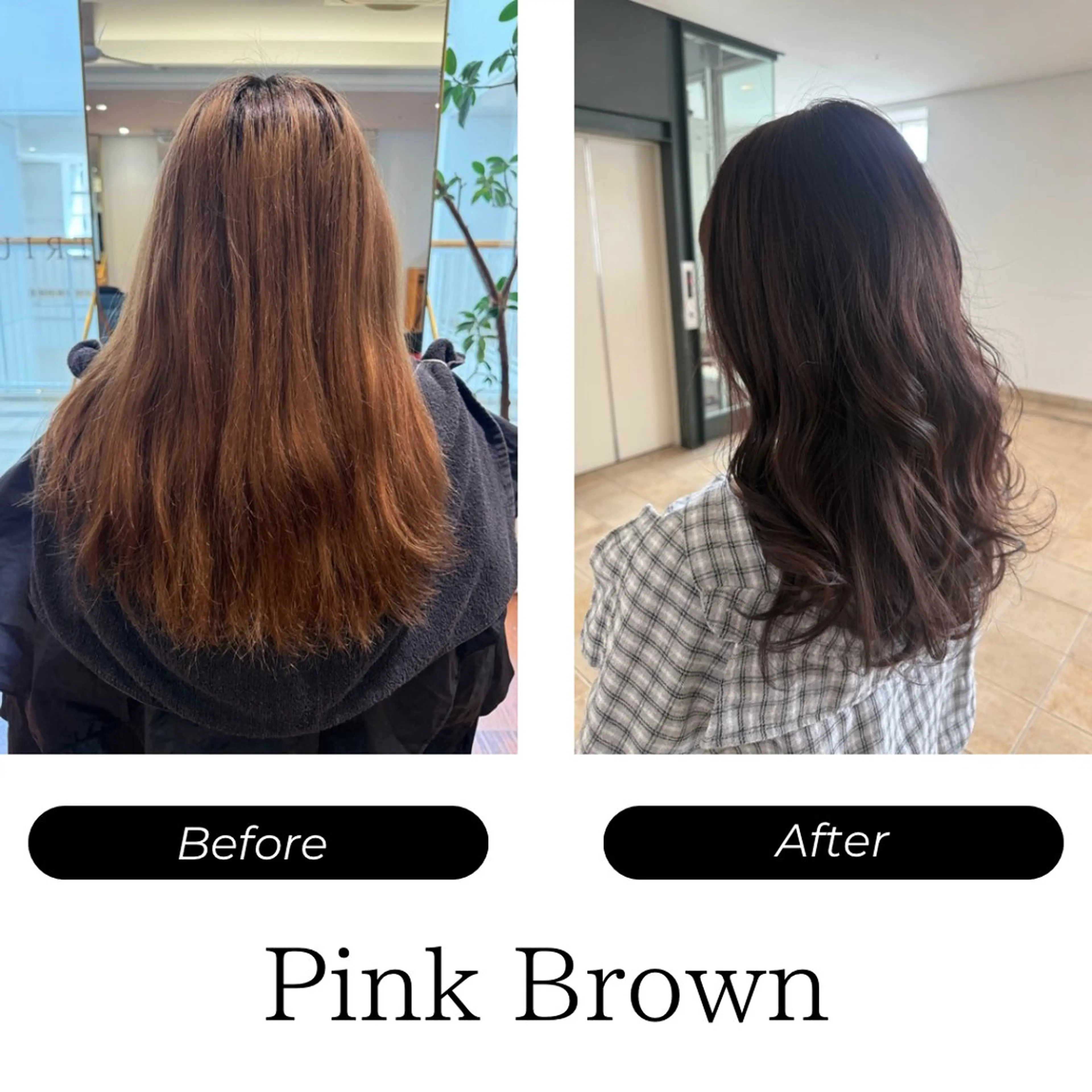 ロング カラー ブラウンカラー ピンクカラー ピンクブラウン ヘアカラー BEAUTRIUM所属・大前 斗夢/髪質改善 /艶感カラー/パーマのヘアスタイル