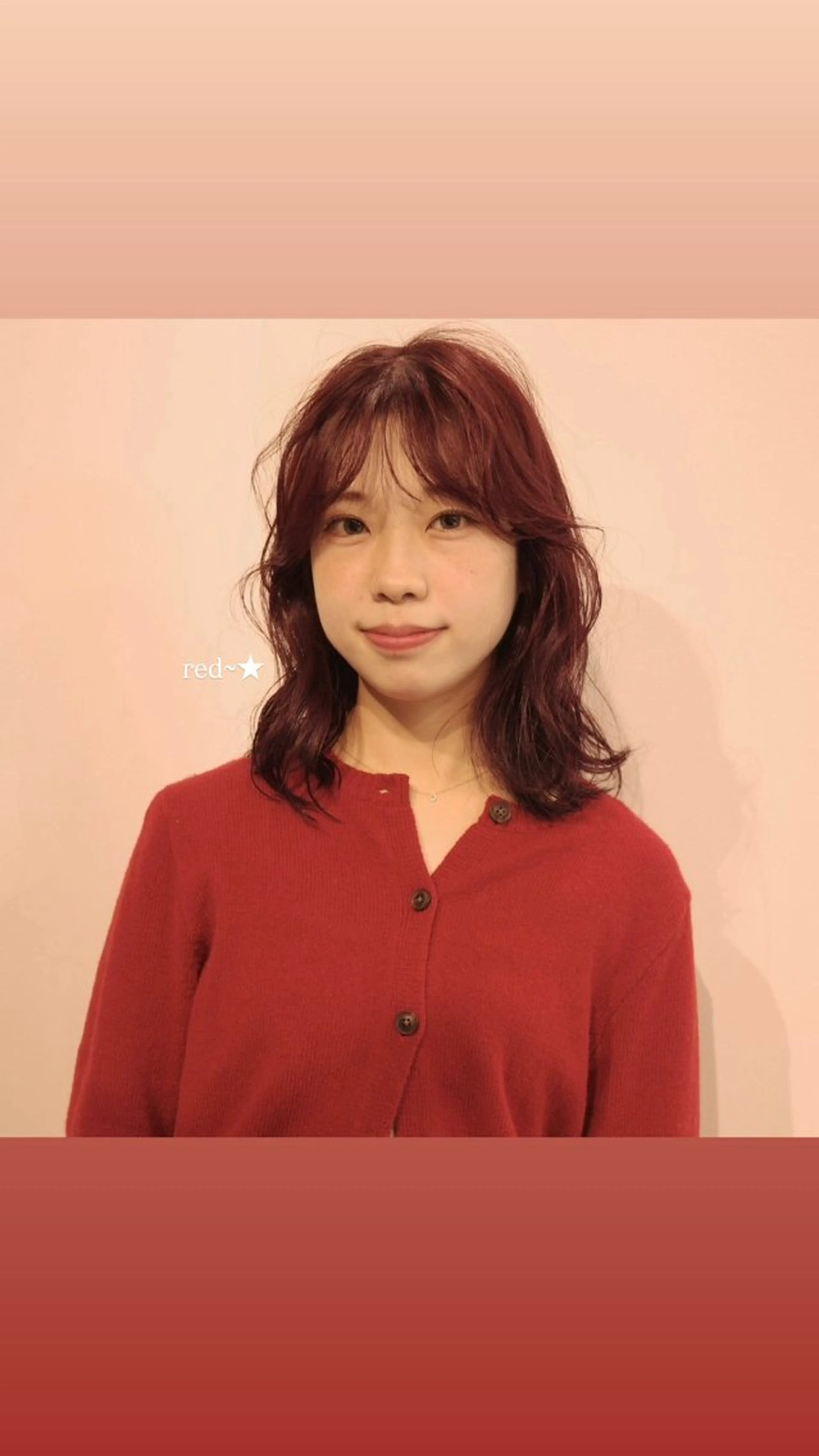 ミディアム カラー ヘアカラー arisa/暖色 /伏見/レイヤーのヘアスタイル