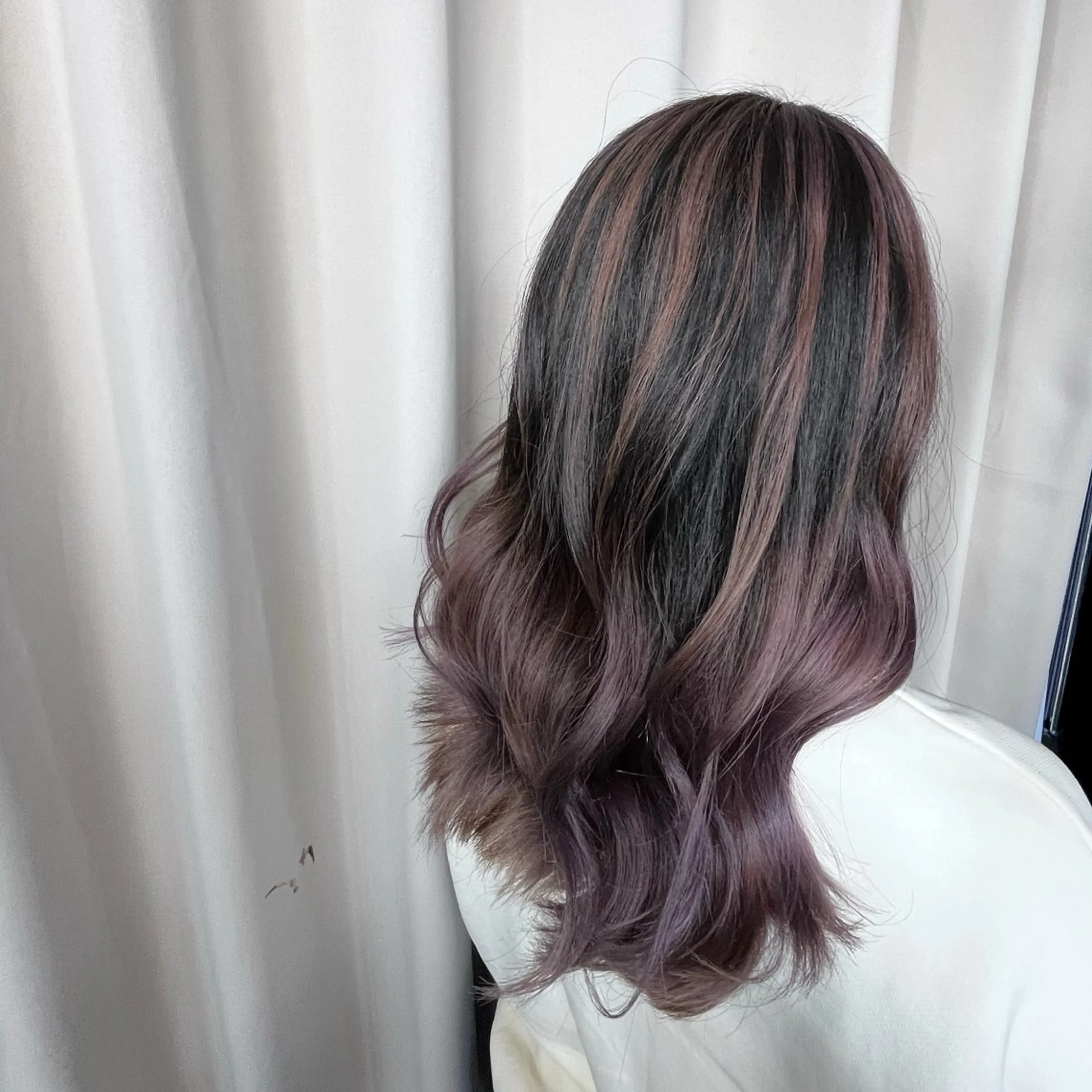 ロング カラー ラベンダーカラー ピンクカラー かなざわ みかのヘアスタイル