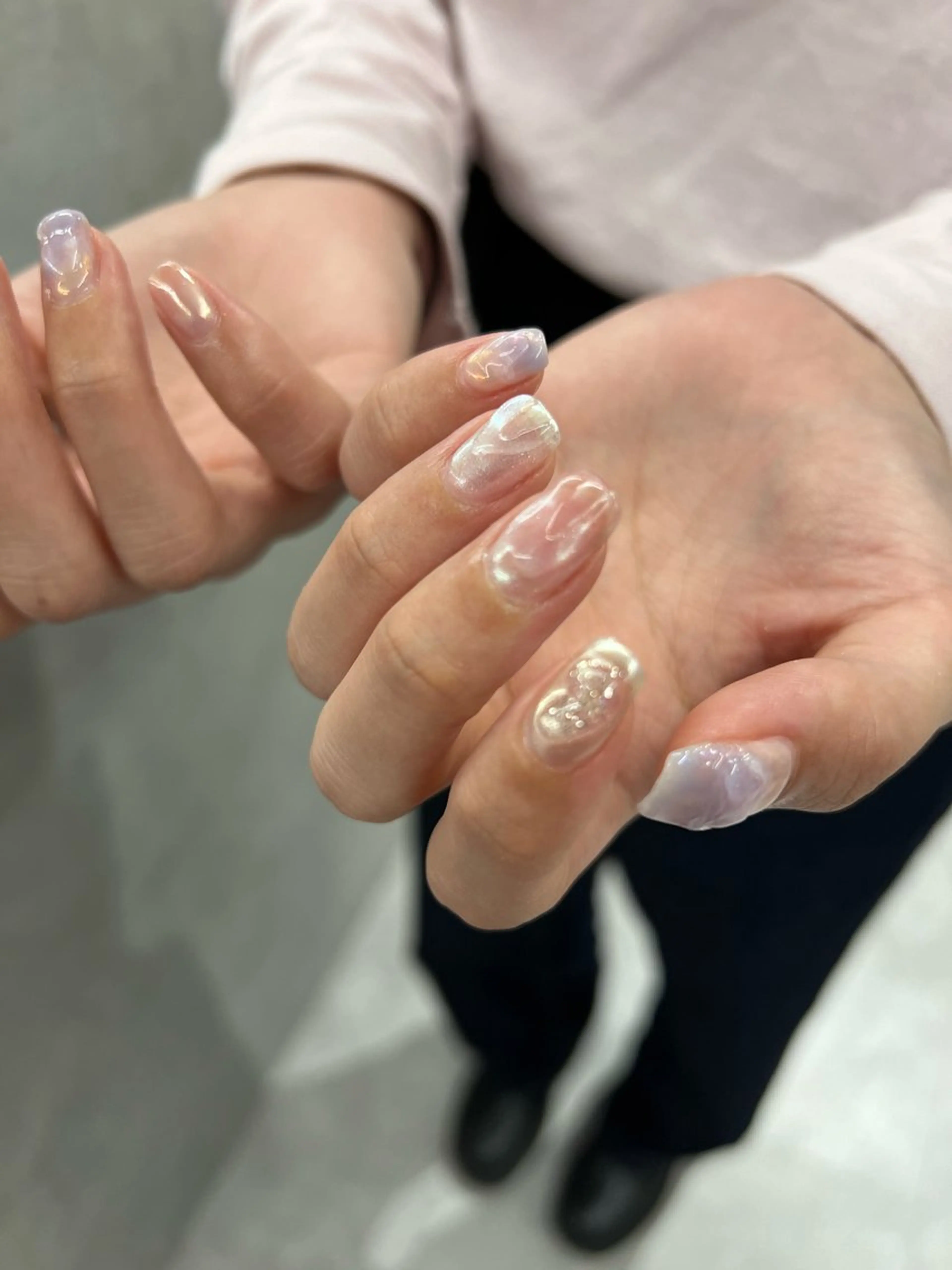 ネイル ジェルネイル 韓国ネイル ニュアンスネイル パラジェル シンプルネイル Bana_ Nailのネイルデザイン