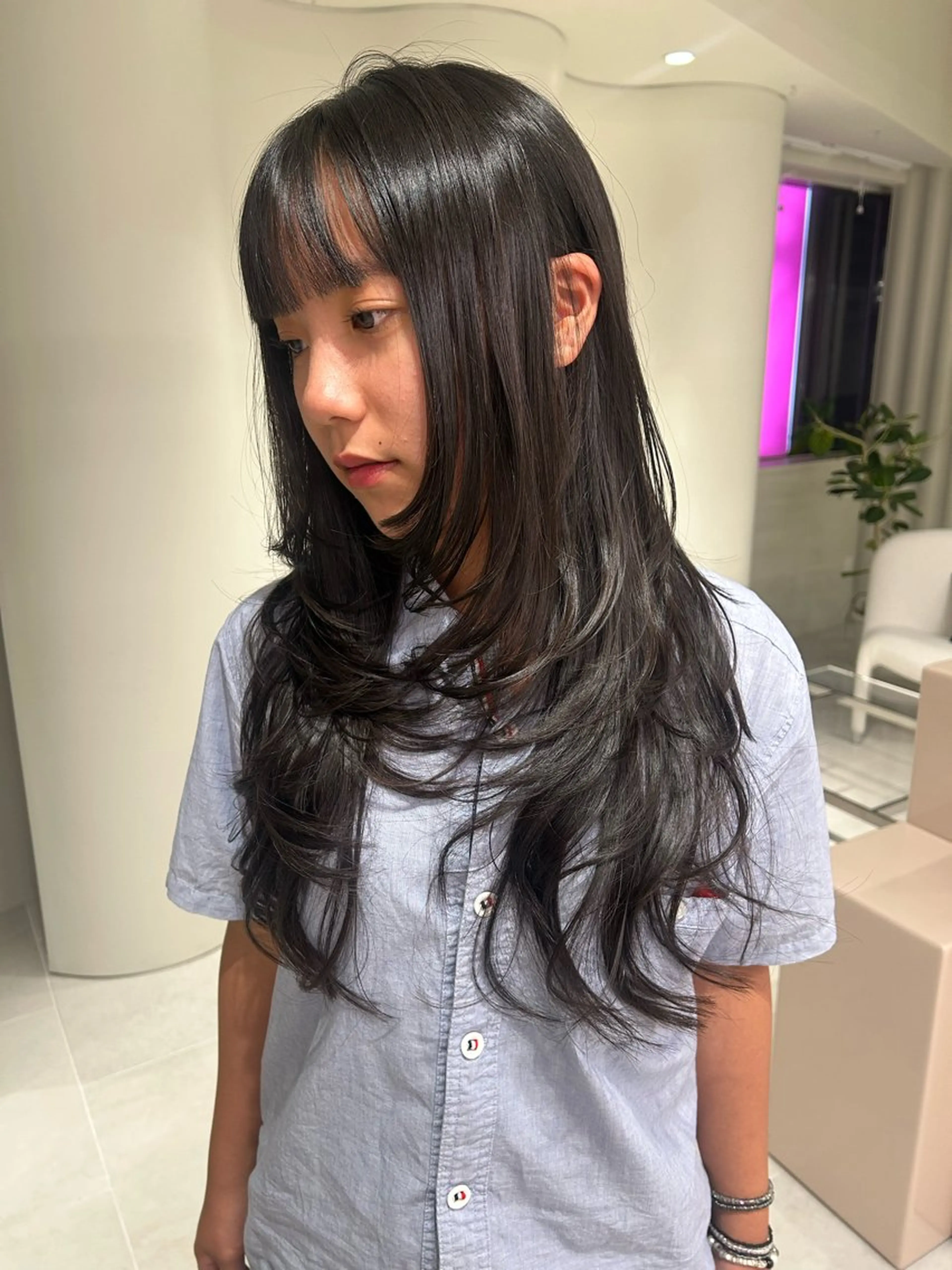 ロング カラー レイヤーカット カット 丸みショート /NAGISAのヘアスタイル