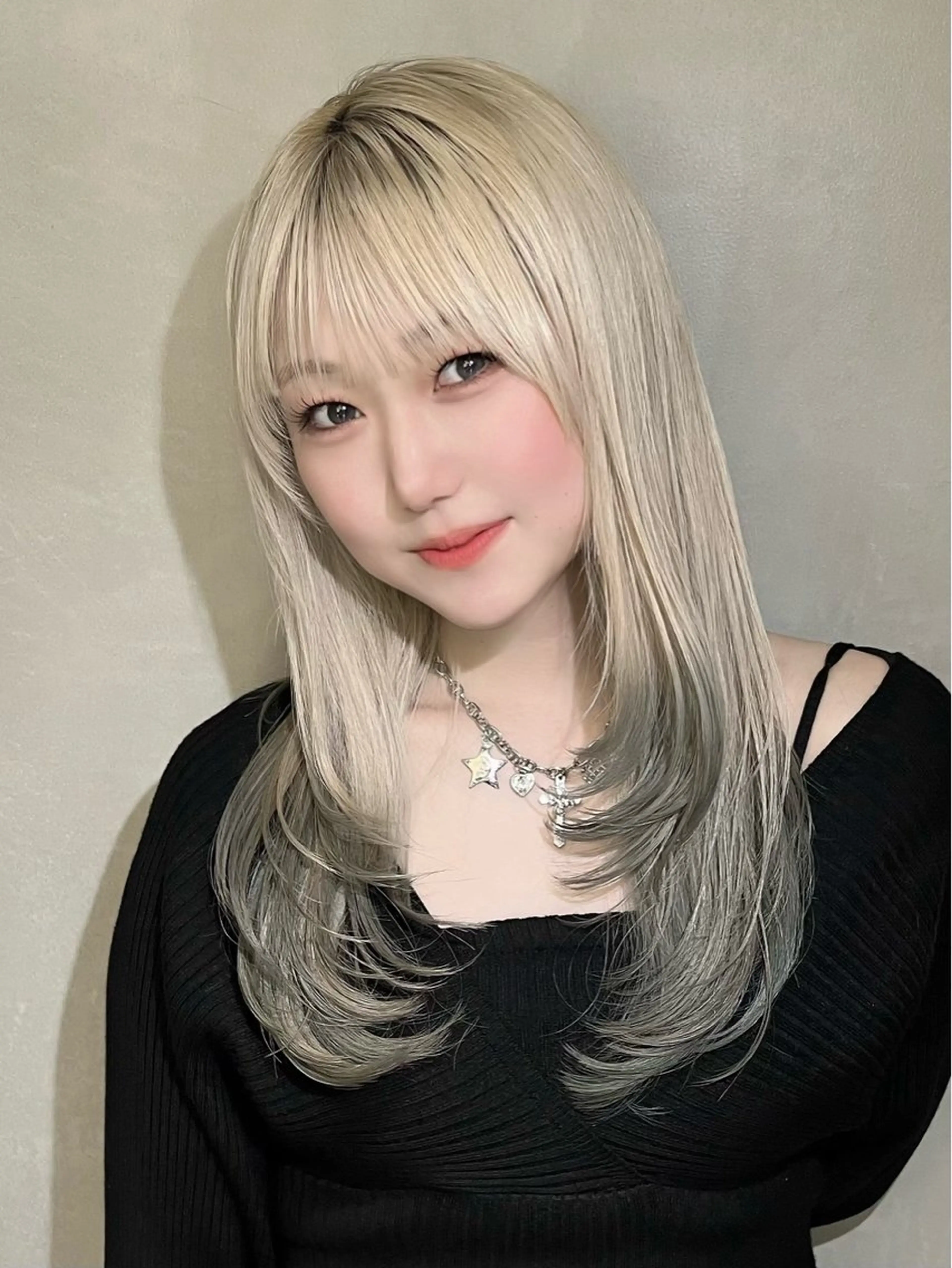 ロング カラー ボブ 韓国風ヘア レイヤーカット 《メンズ特化》韓国風 /chiharaのヘアスタイル
