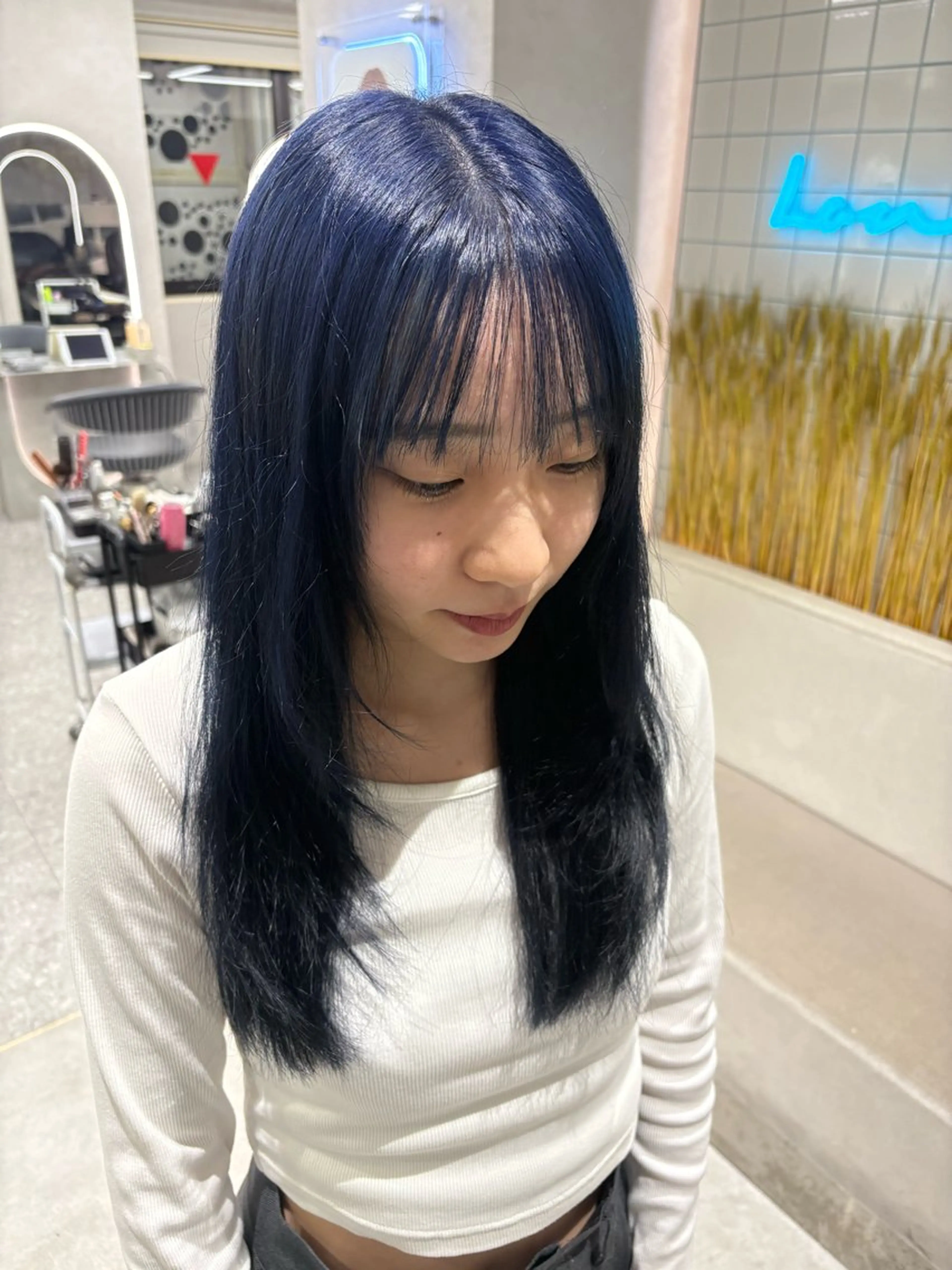 ロング ハッシュカット ハイレイヤー 韓国風ヘア レイヤーカット カット ヘアカラー Lond mare ✂︎YUTAのヘアスタイル