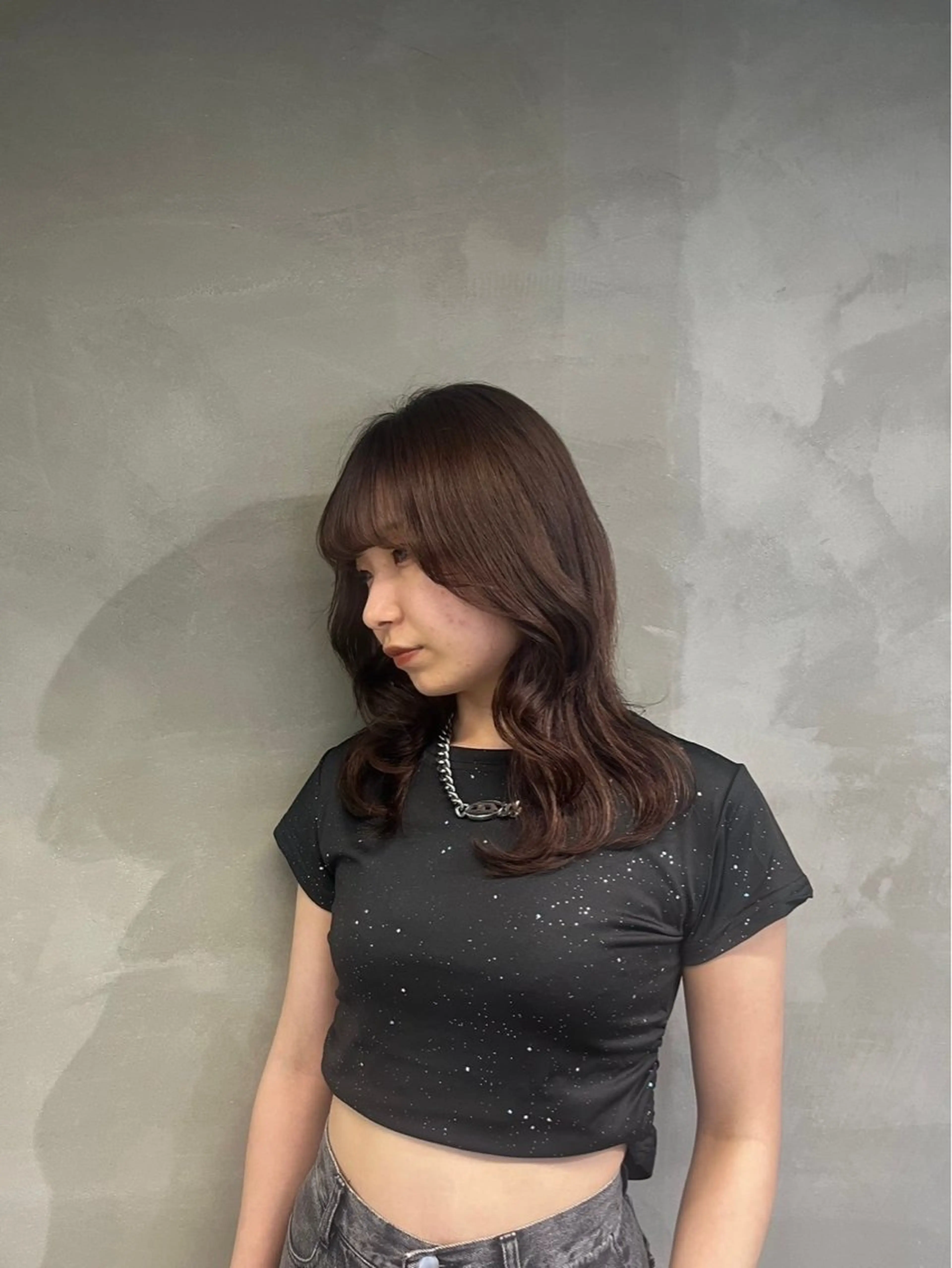 セミロング ヘアカラー トリートメント 透明感・美髪 monsoワニユナのヘアスタイル