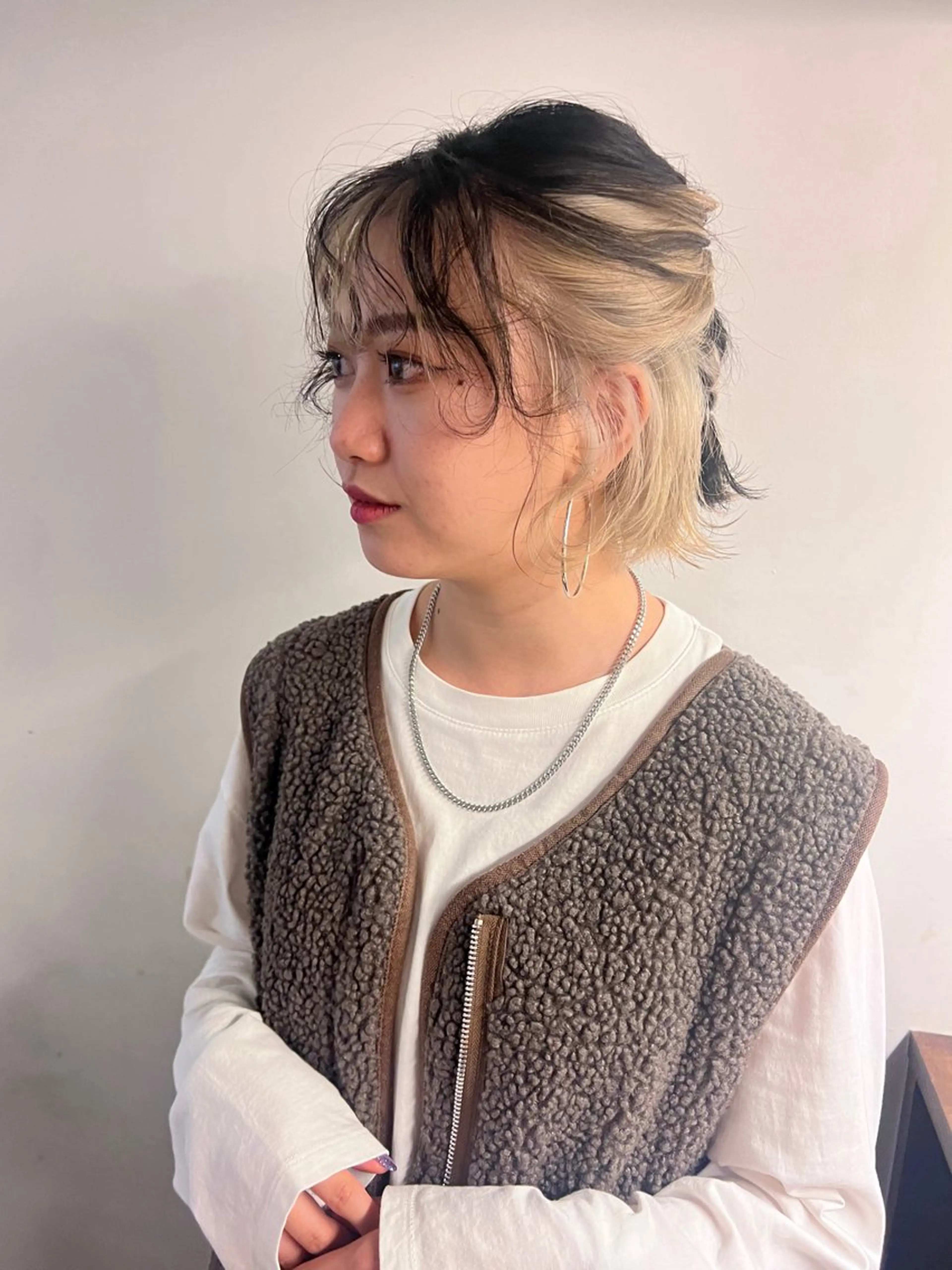 ミディアム カラー ヘアアレンジ ツートーンカラー 似合わせカット 名古屋美容室 Sopiリナのヘアスタイル