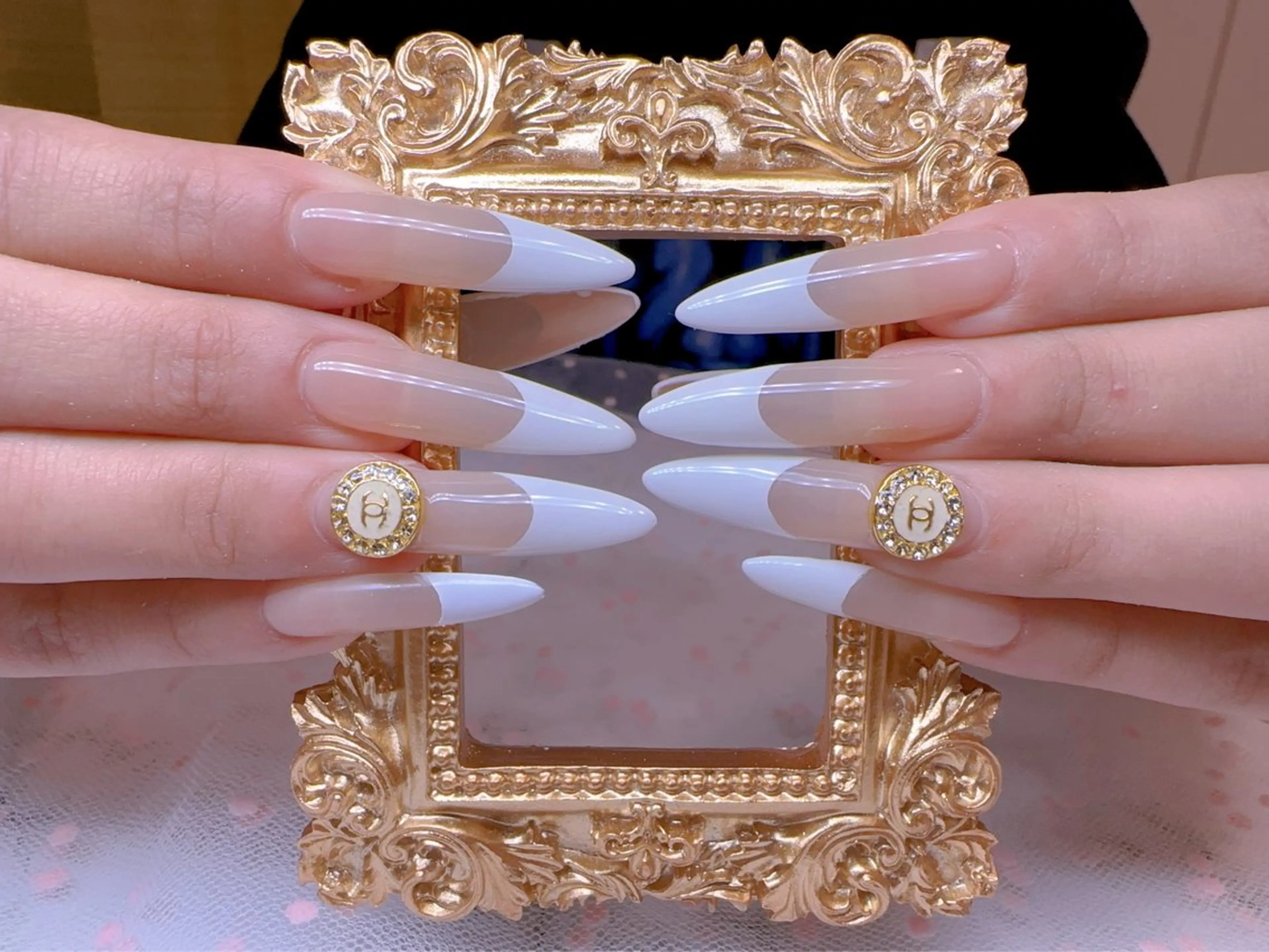 ネイル オーロラネイル 長さ出し フットネイル フレンチネイル 韓国ネイル ハンドネイル Belle nail salon 新小岩のネイルデザイン