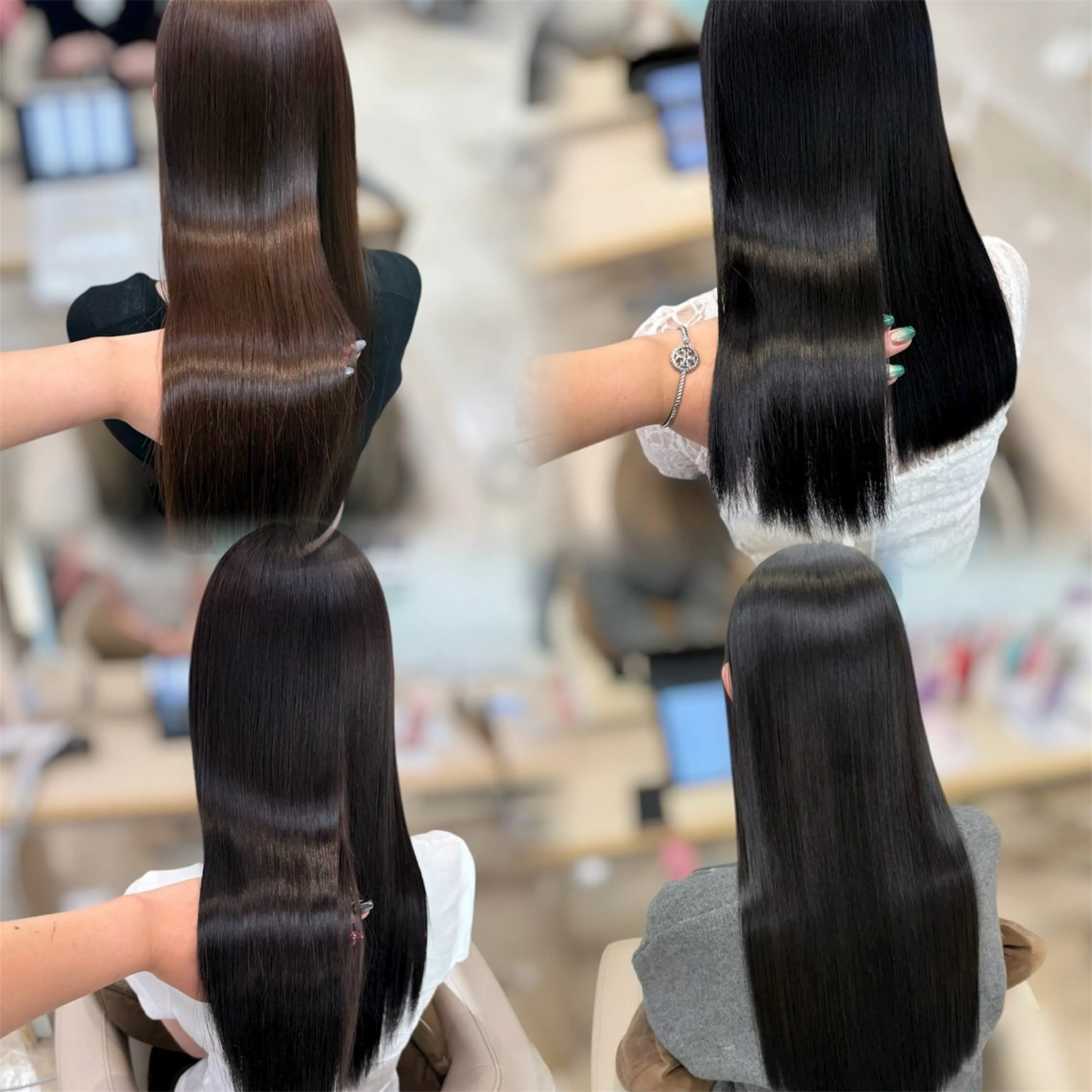 ロング パーマ 縮毛矯正 🧸ベージュ カラー🧸ゆいなのヘアスタイル