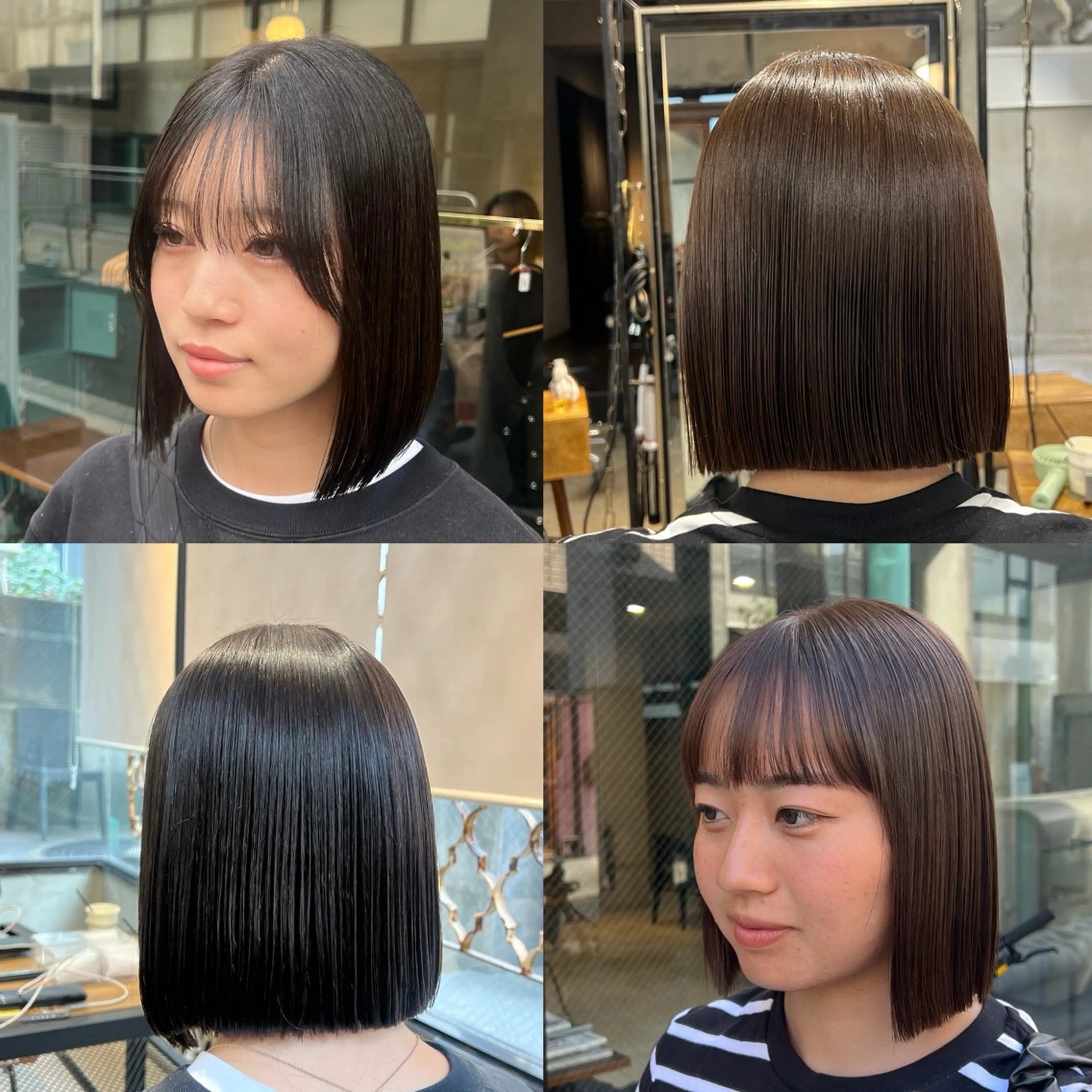 ショート カラー ヘアアレンジ 黒髪 ボブ 縮毛矯正 カット ヘアカラー 縮毛矯正 トリートメント 透明感/艶髪矯正 🪐takushiのヘアスタイル