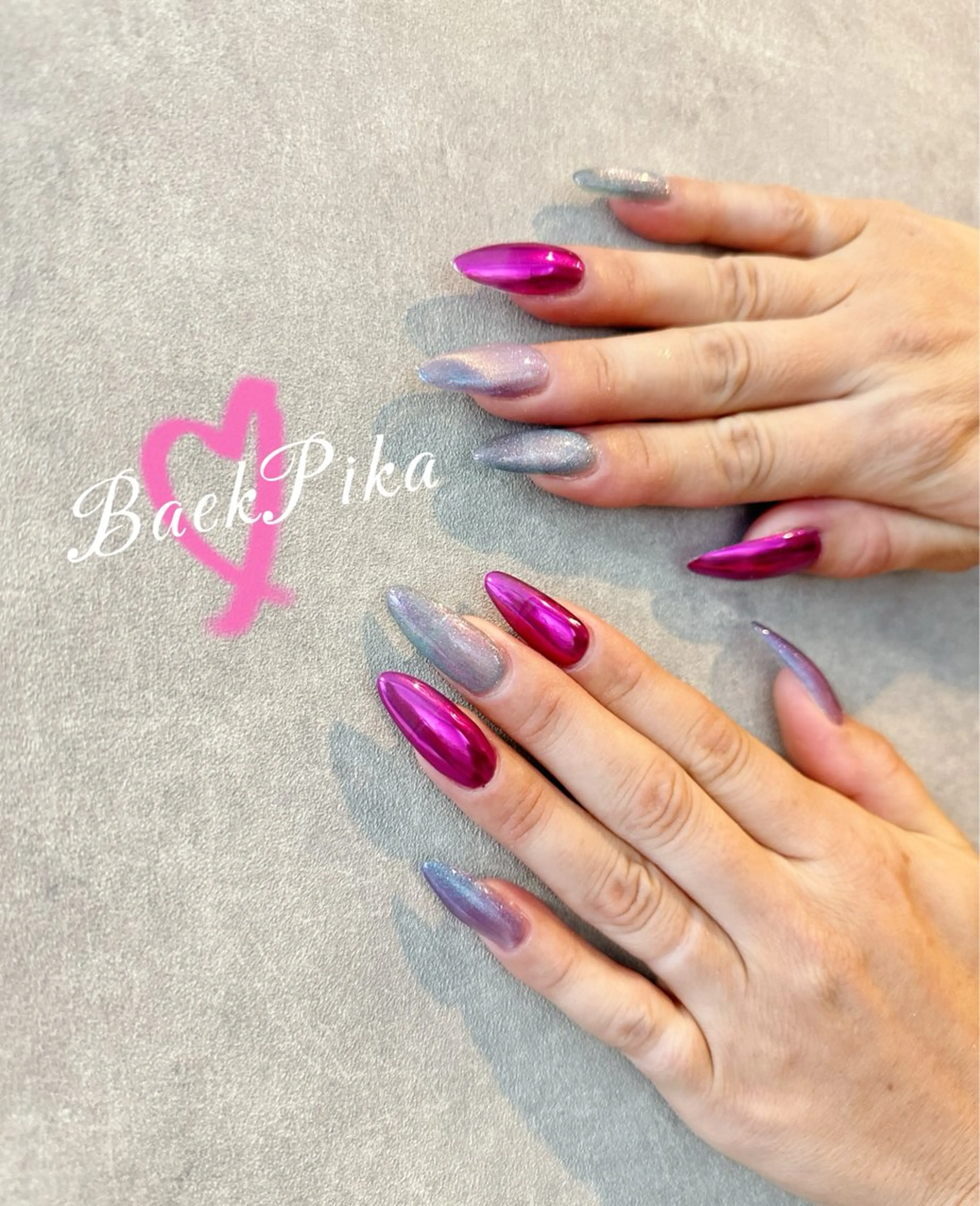 🩵チップ長さ出し💅150分マグネット｜オーロラ｜ラメ放題🧚‍♀️ ¥13980→ ¥8000の写真