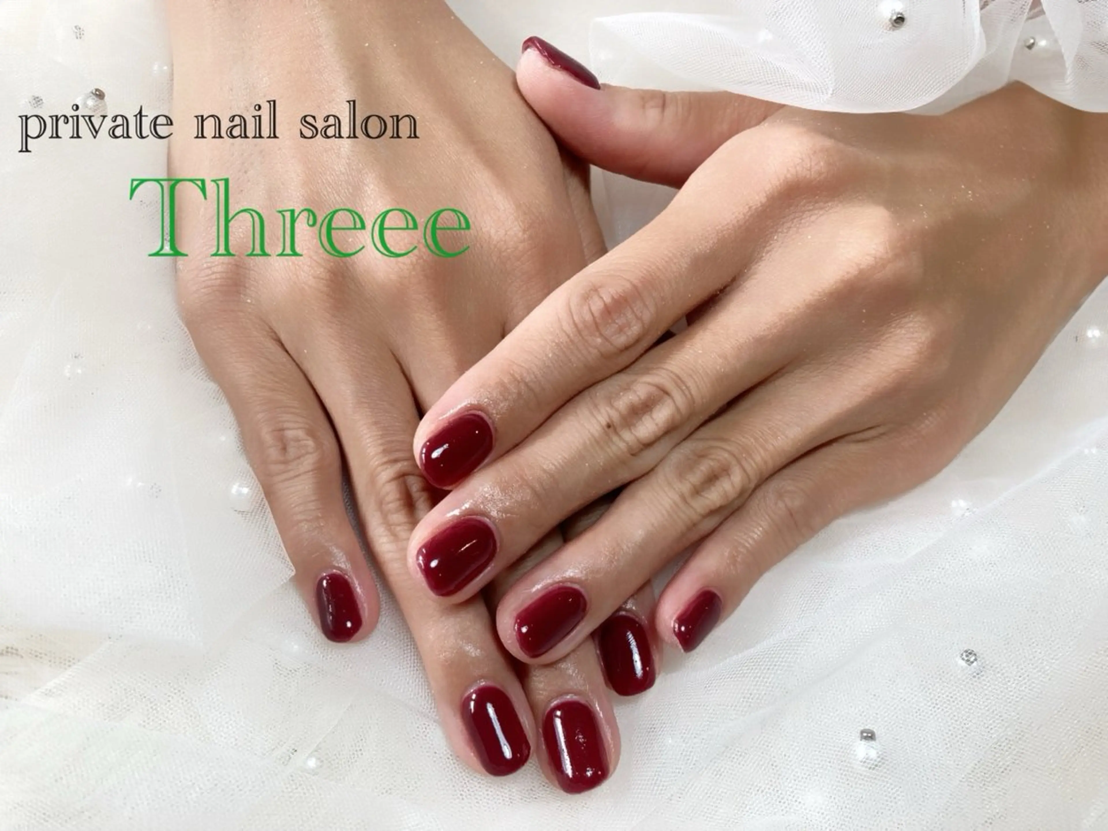 ネイル ボルドー ハンドネイル Nail salon - Threee　-のネイルデザイン