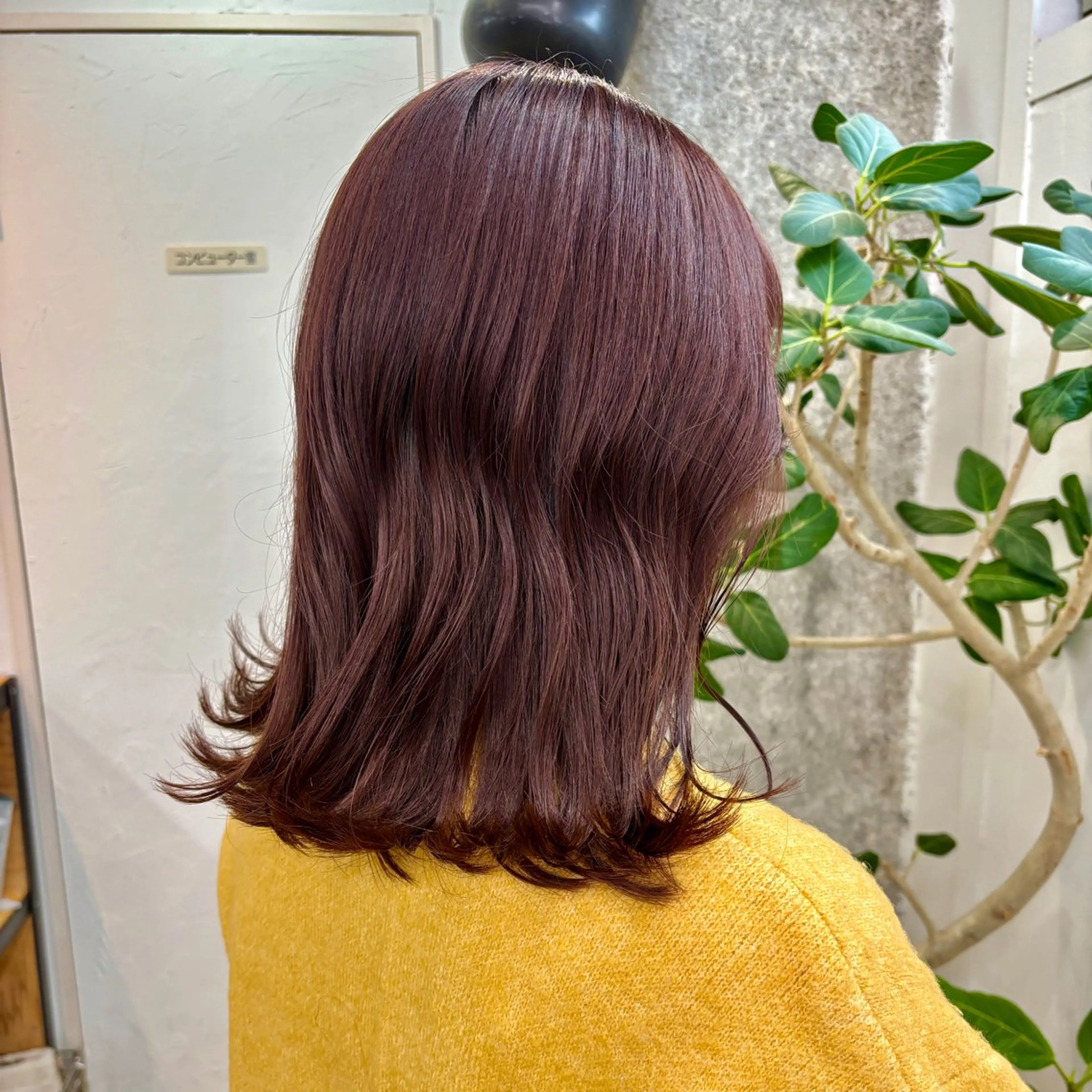 ミディアム カラー ブラウンカラー ピンクカラー ピンクブラウン ヘアカラー 暖色カラー/天神/ ヘイマサクラのヘアスタイル