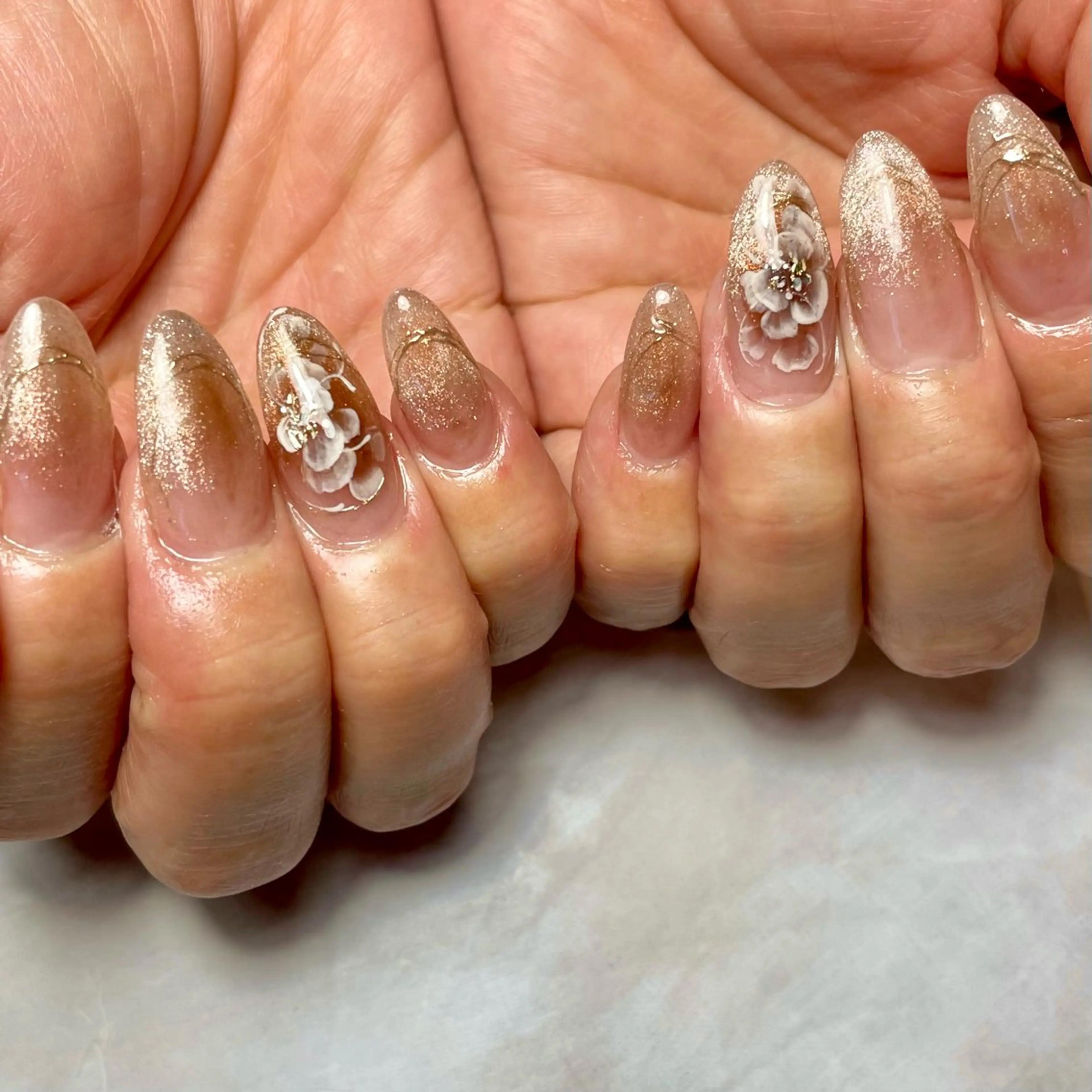 ネイル アートネイル チークネイル 長さ出し グラデーション マグネットネイル Reflection marikoのネイルデザイン