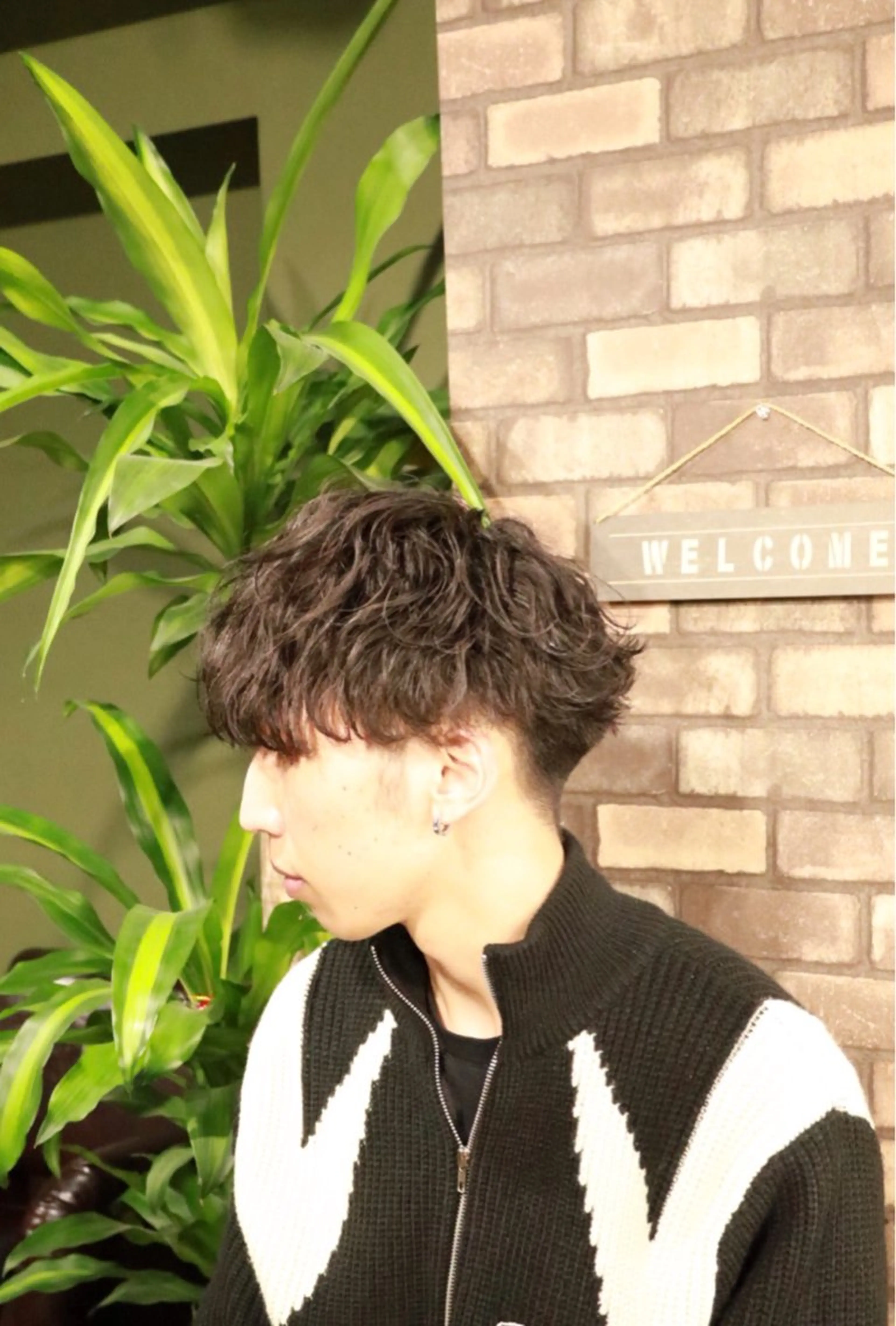 ミディアム カット パーマ Maison所属・メンズ特化 浜本志厳のヘアスタイル