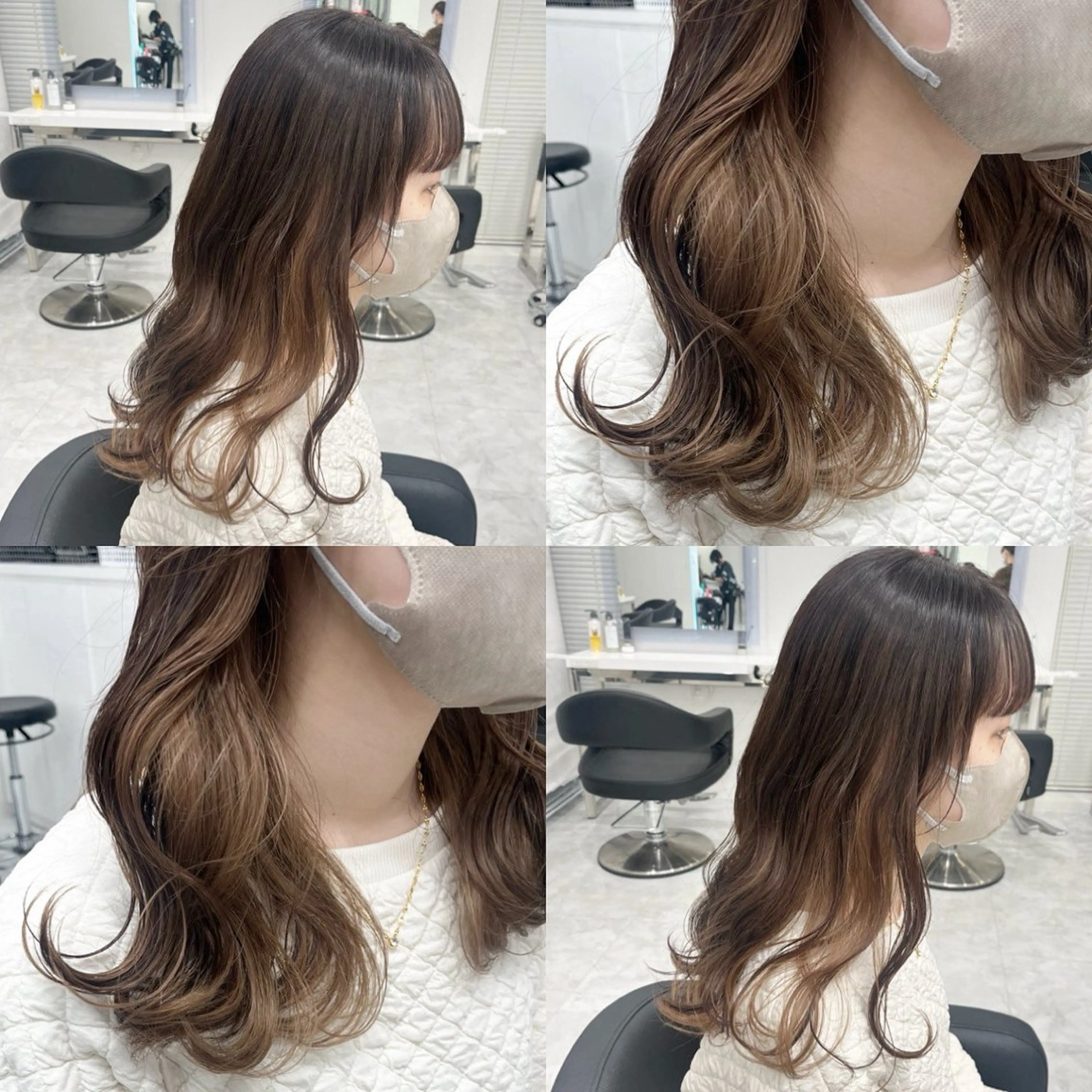 カラー ヘアカラー トリートメント 💗ツヤ髪💗透け感 💗ブリーチなし💗のヘアスタイル